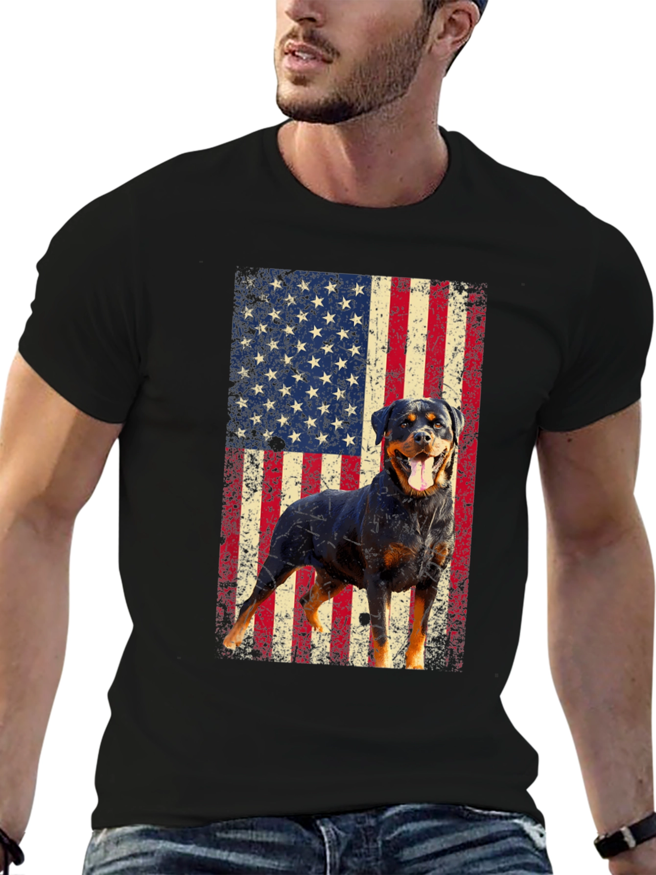 Rottweiler American Flag T-Shirt