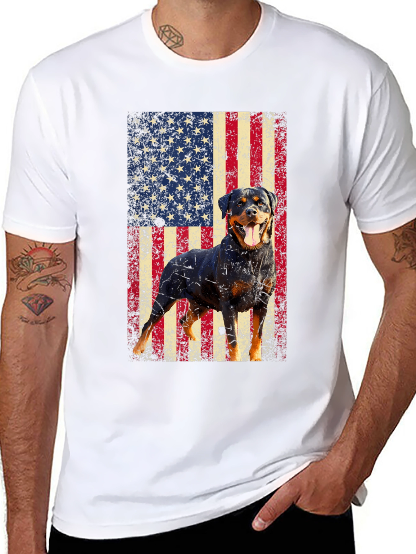 Rottweiler American Flag T-Shirt