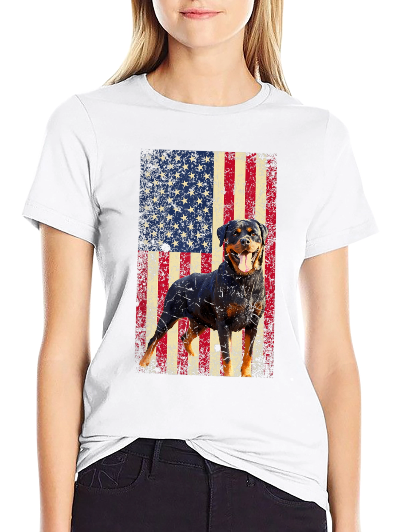 Rottweiler American Flag T-Shirt