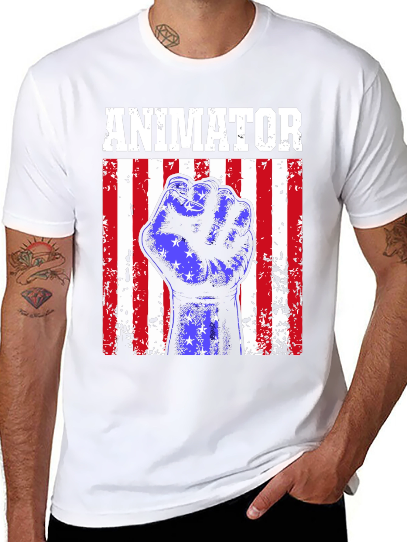 Animator American Flag Fist T-Shirt