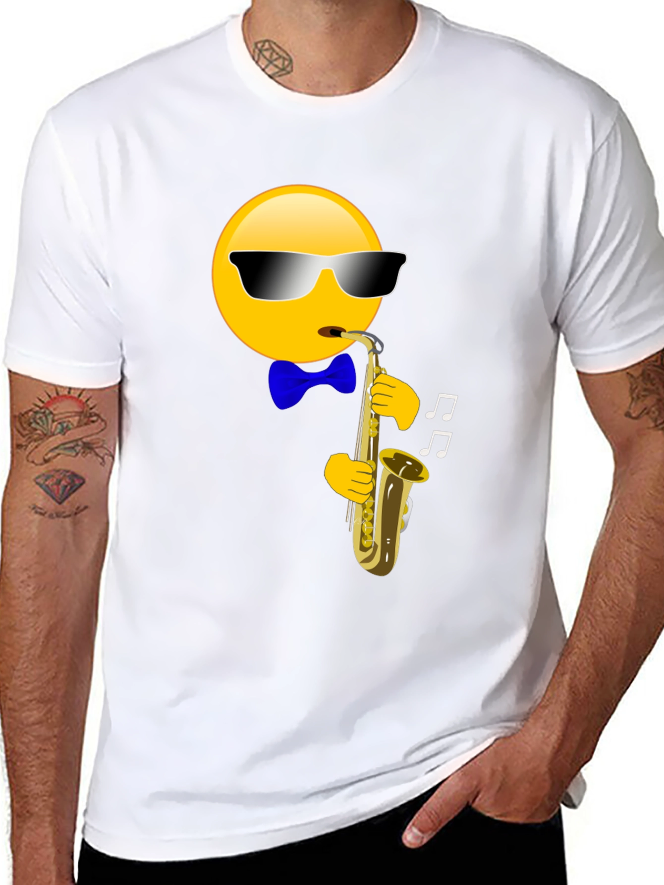 Saxophone Emoji Graphic T-Shirt