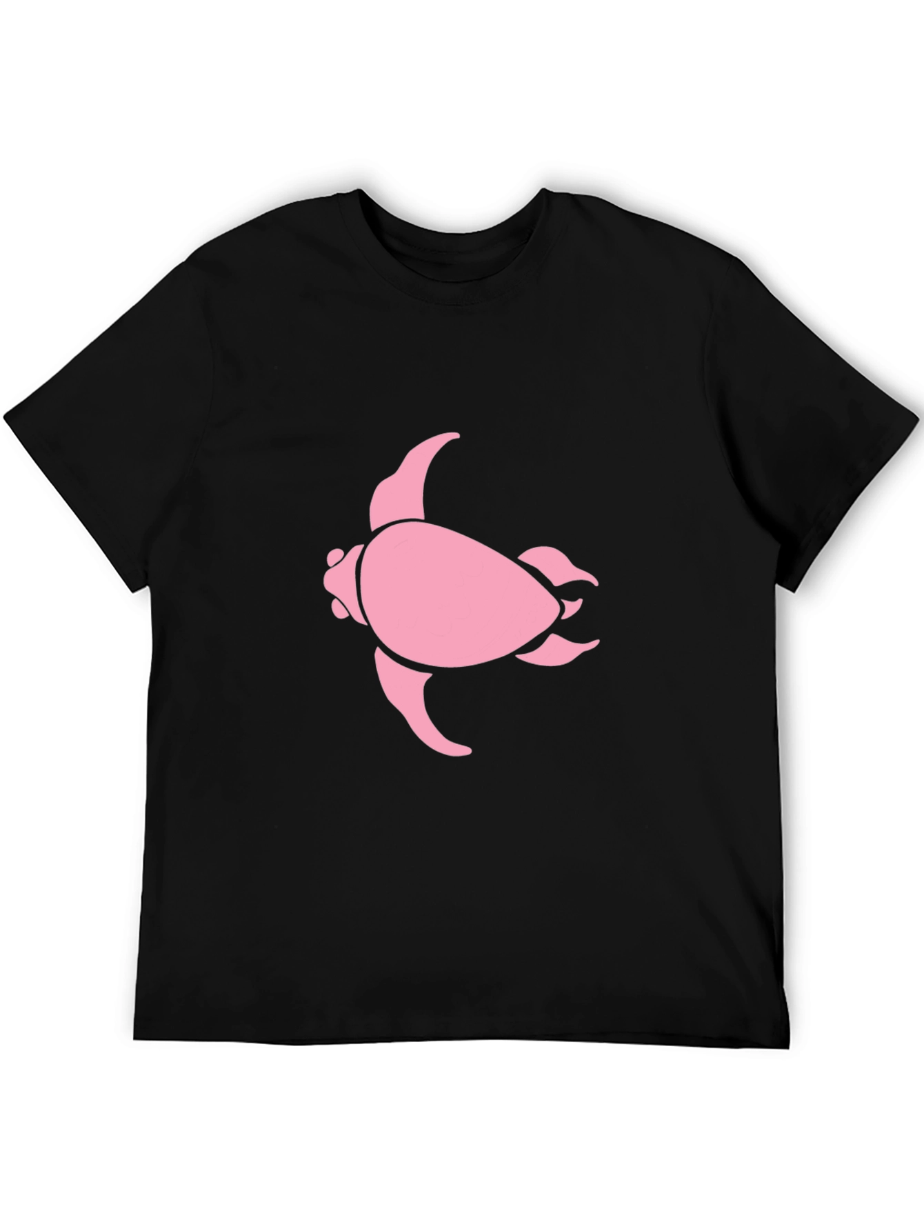 Pink Turtle Graphic Black T-Shirt