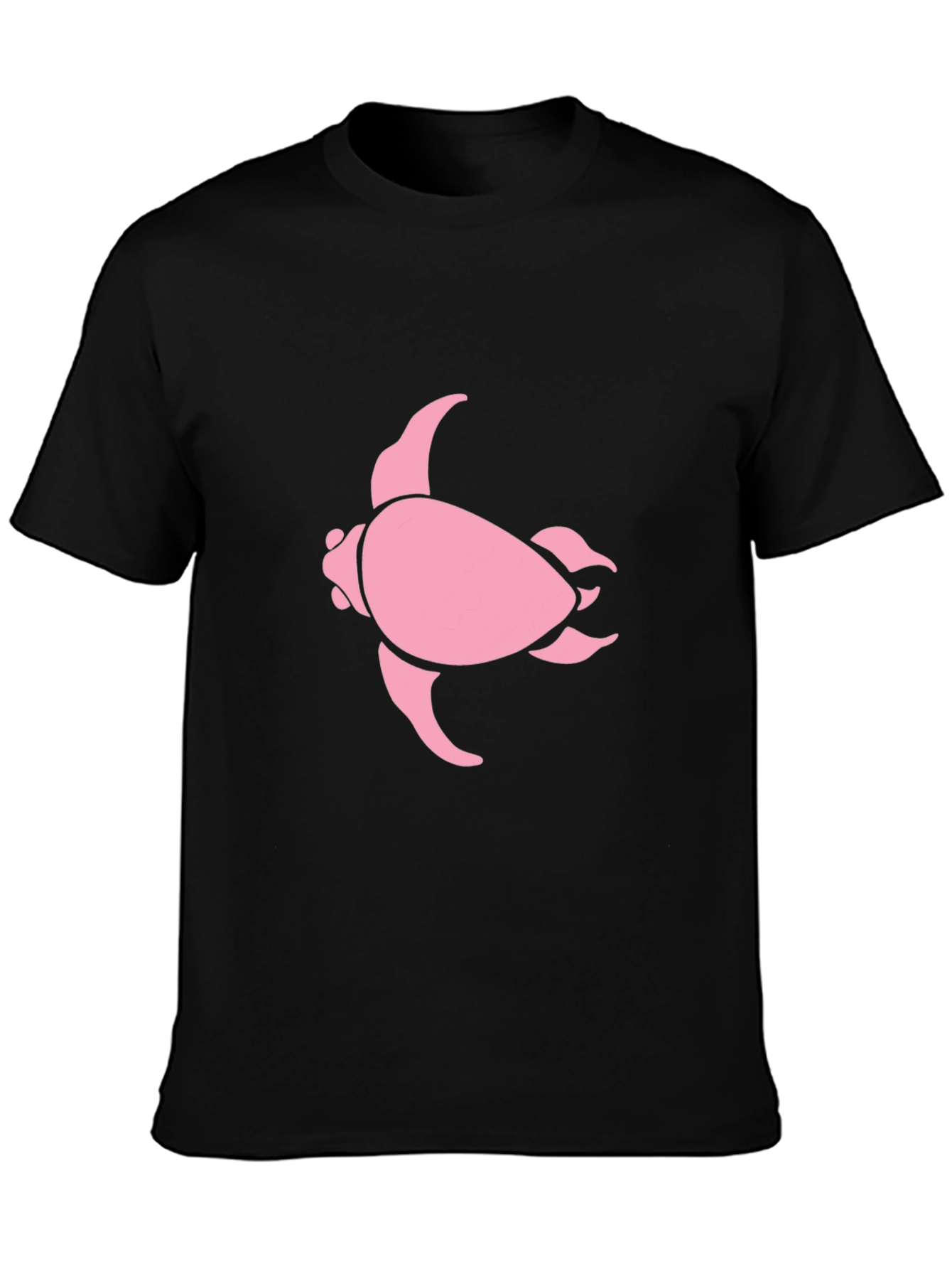 Pink Turtle Graphic Black T-Shirt