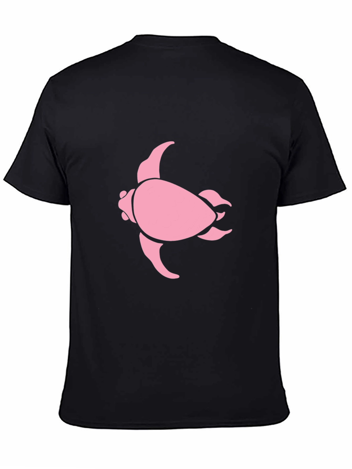 Pink Turtle Graphic Black T-Shirt