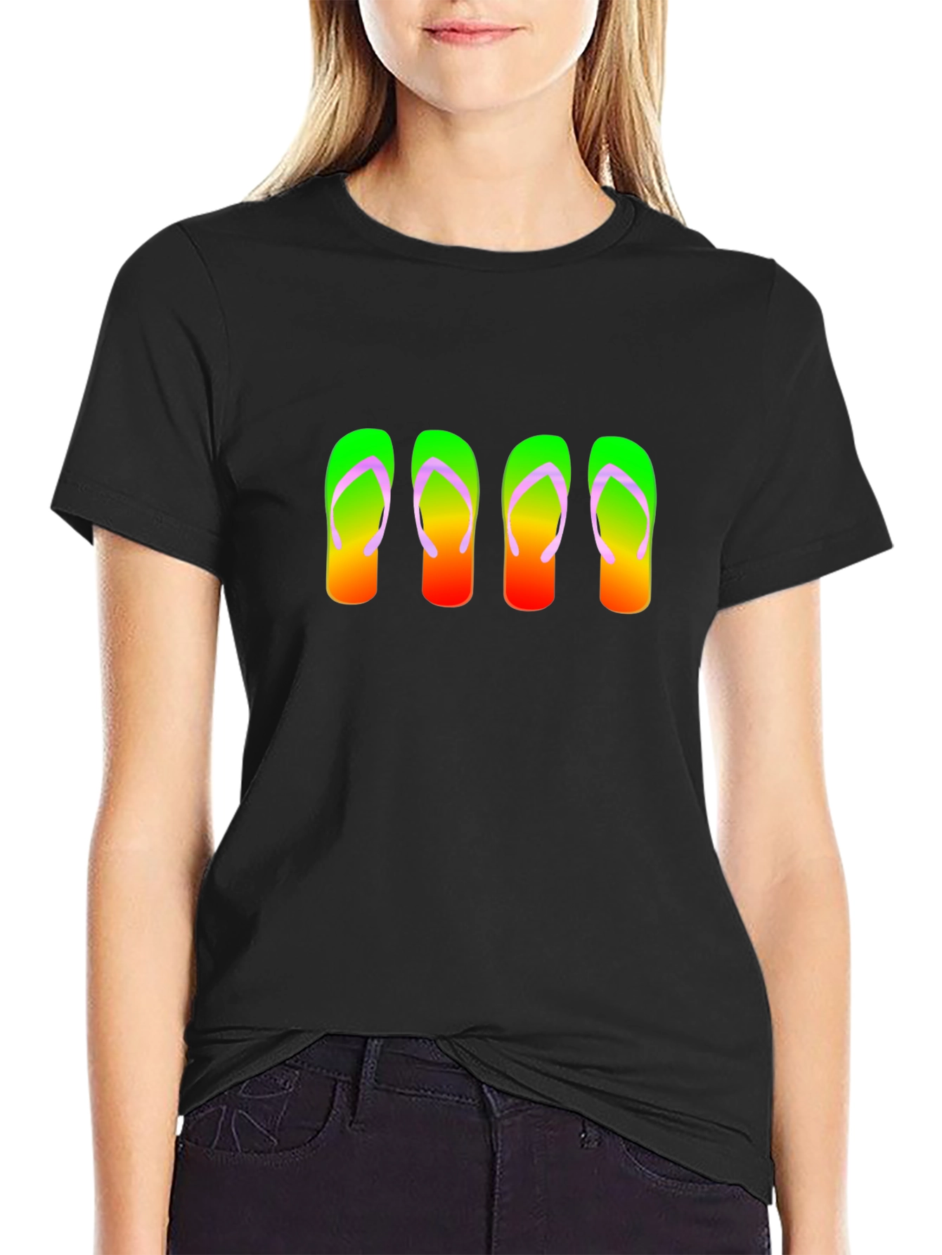 Flip Flop Graphic Tee - Black