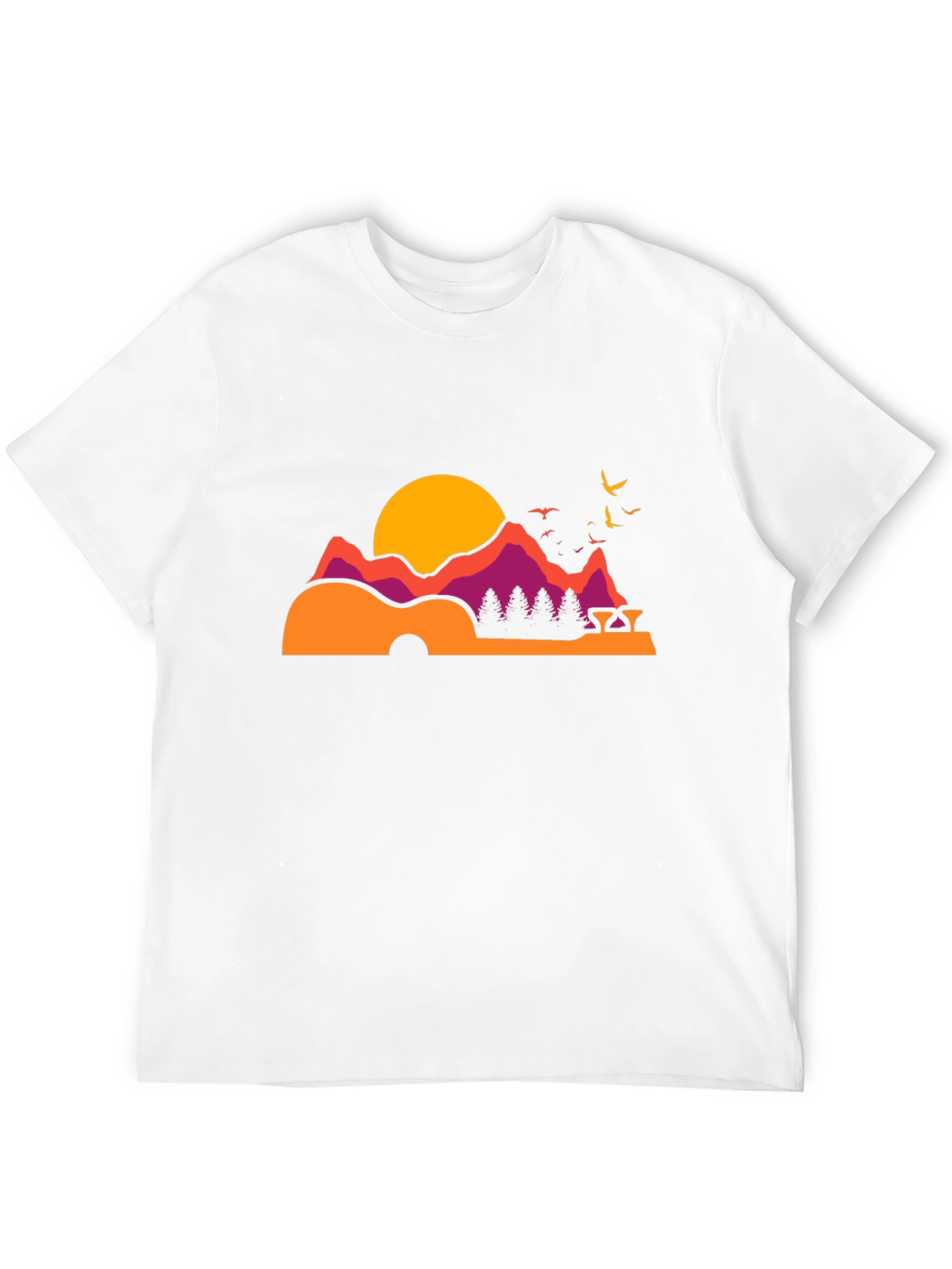 Sunset Guitar Graphic Tee - Relaxed Fit