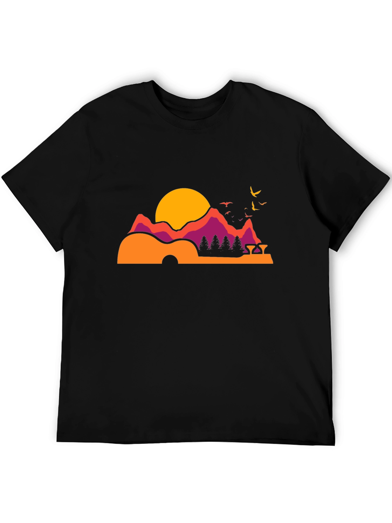 Sunset Guitar Graphic Tee - Relaxed Fit