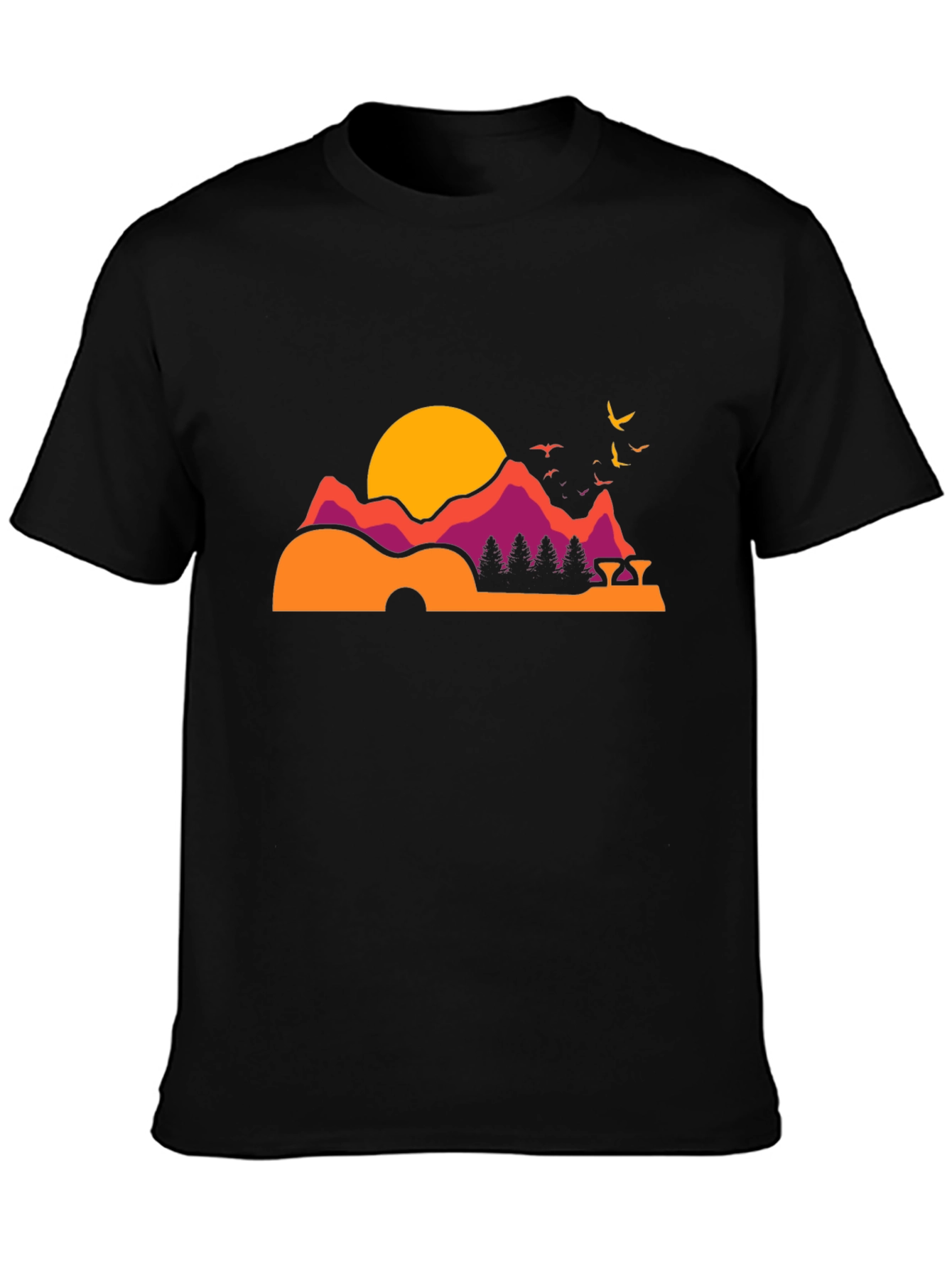 Sunset Guitar Graphic Tee - Relaxed Fit