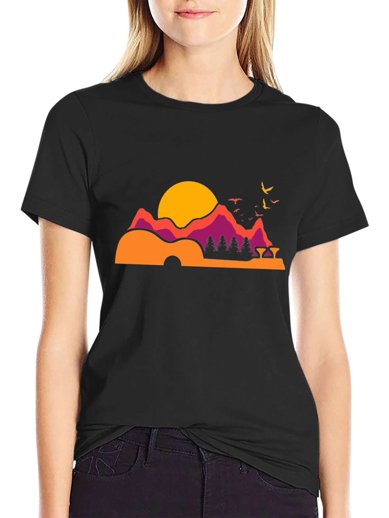 Sunset Guitar Graphic Tee - Relaxed Fit