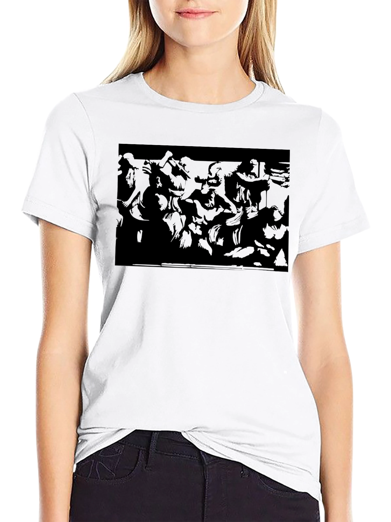 Mens Black Graphic Print T-Shirt