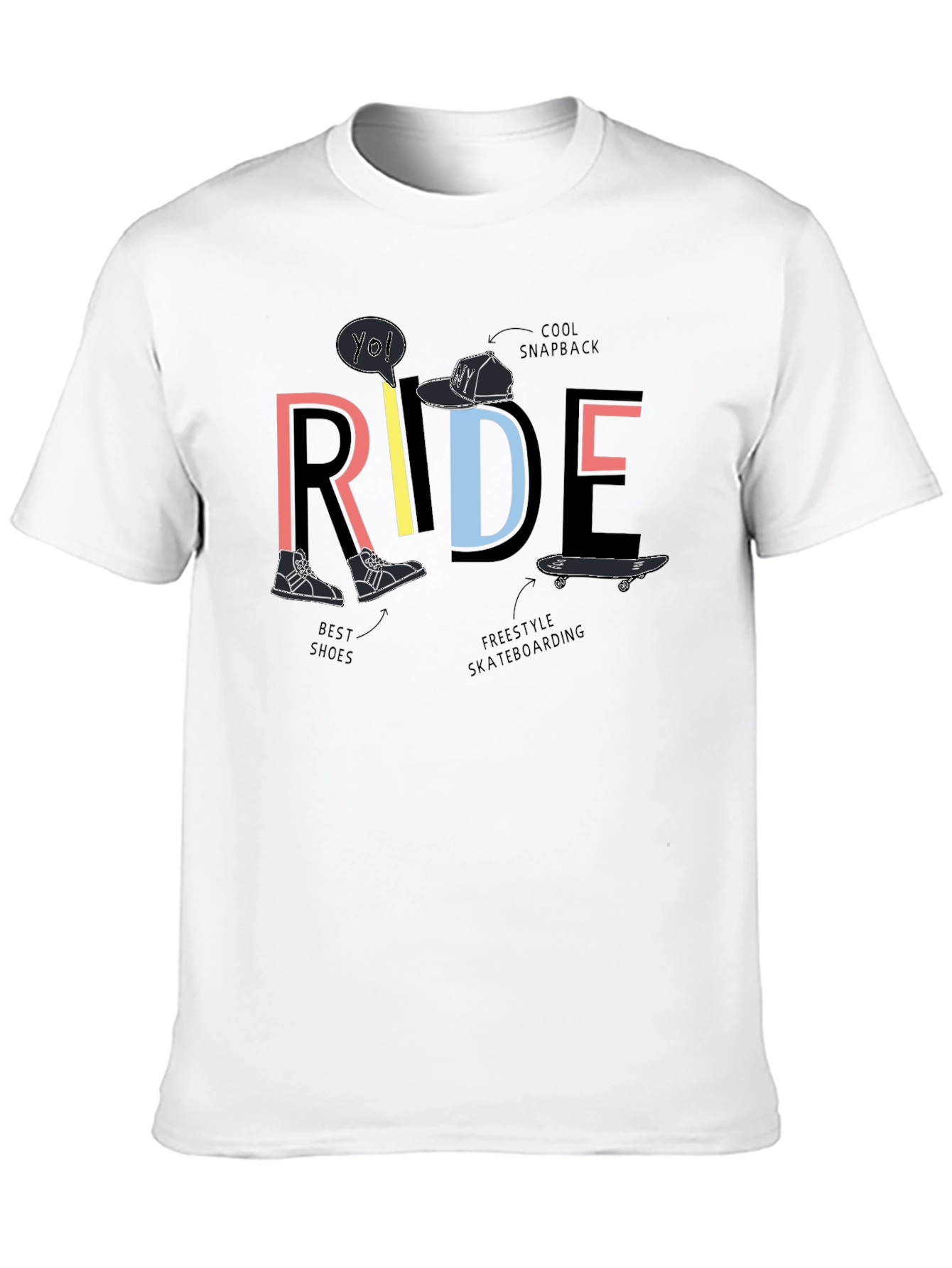 Ride Graphic T-Shirt - Skateboarding Style