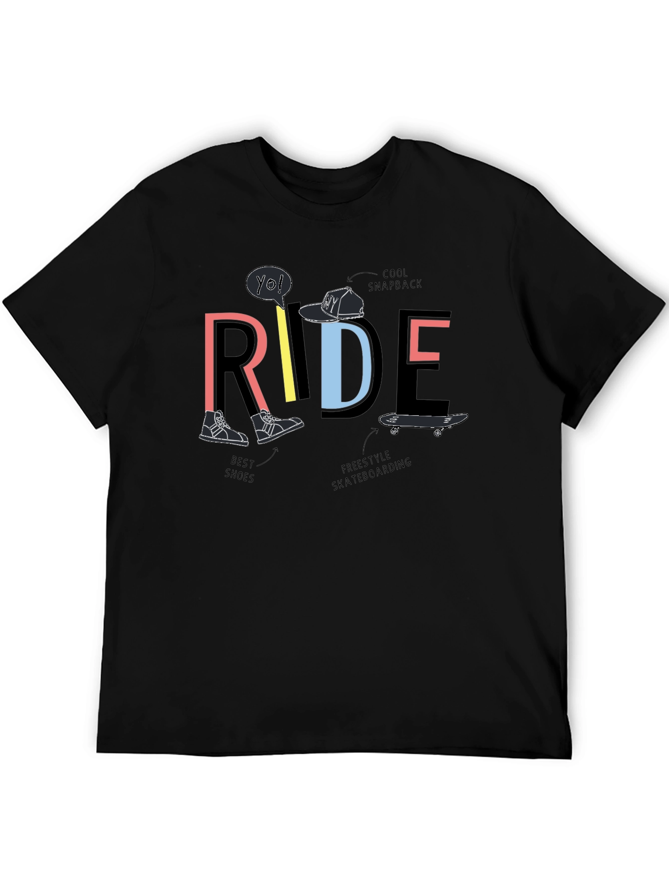 Ride Graphic T-Shirt - Skateboarding Style