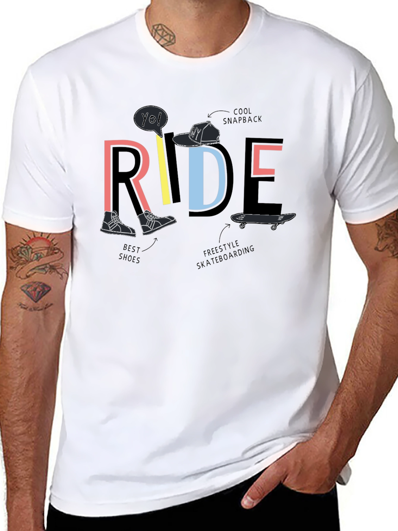 Ride Graphic T-Shirt - Skateboarding Style