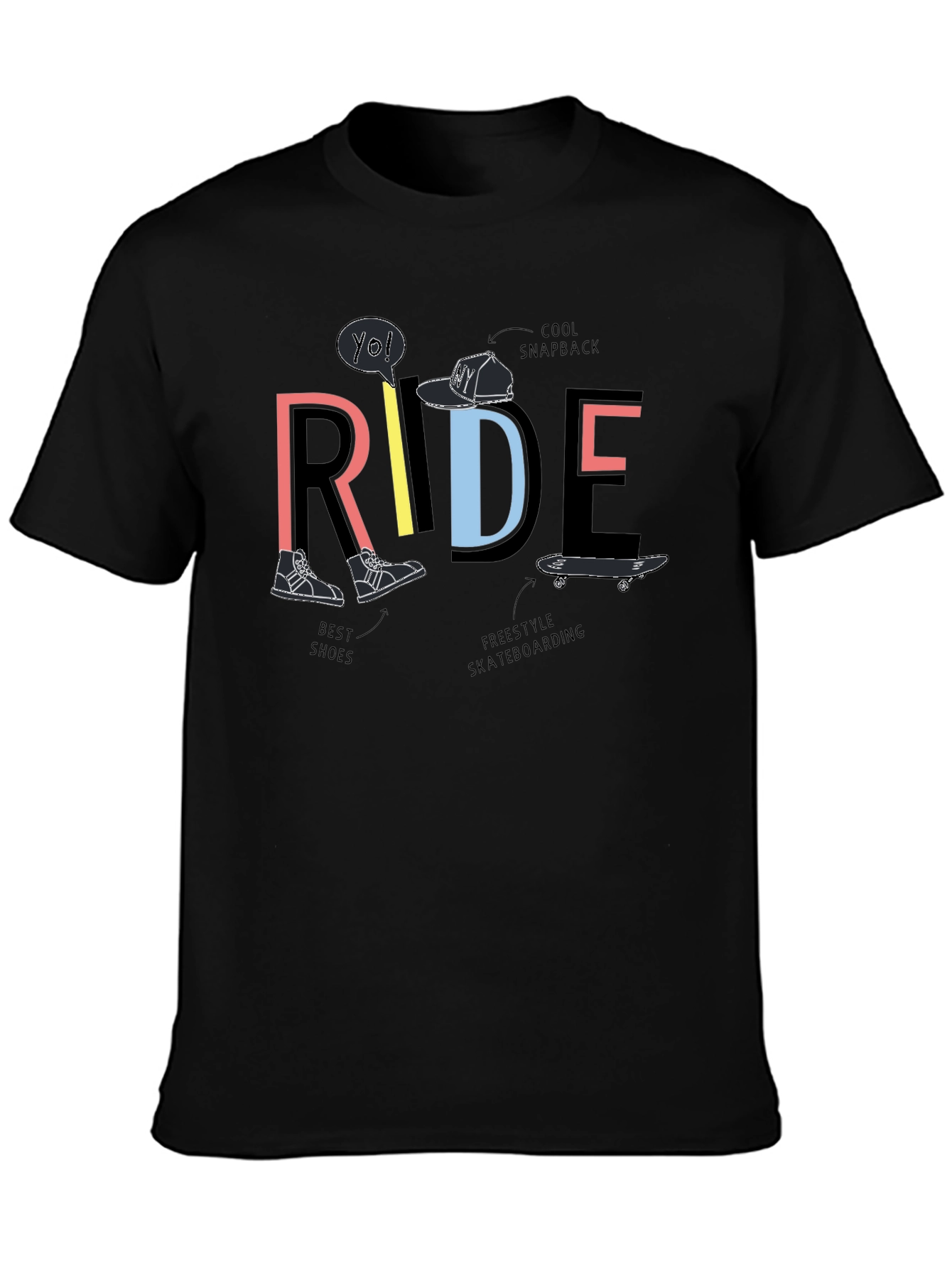 Ride Graphic T-Shirt - Skateboarding Style