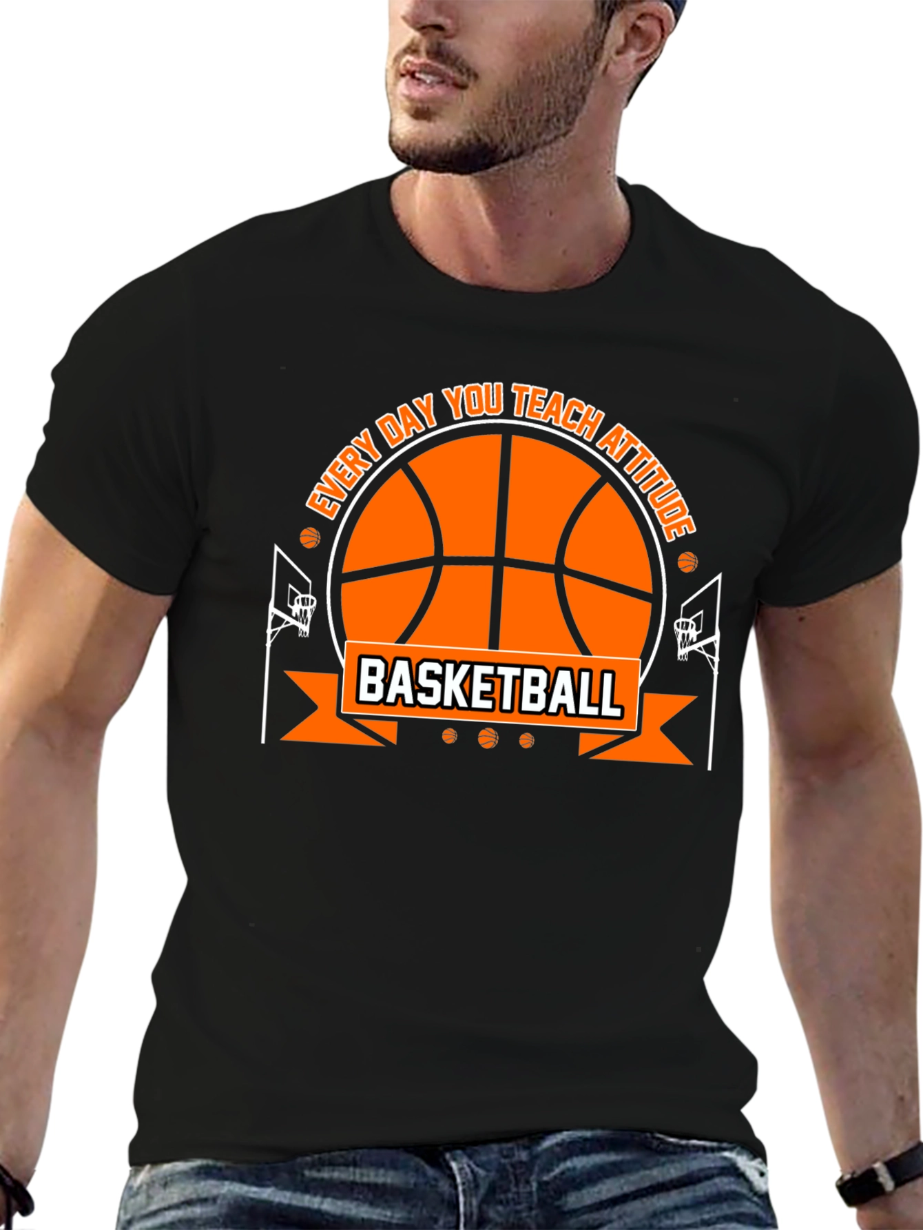 Basketball Attitude Graphic T-Shirt