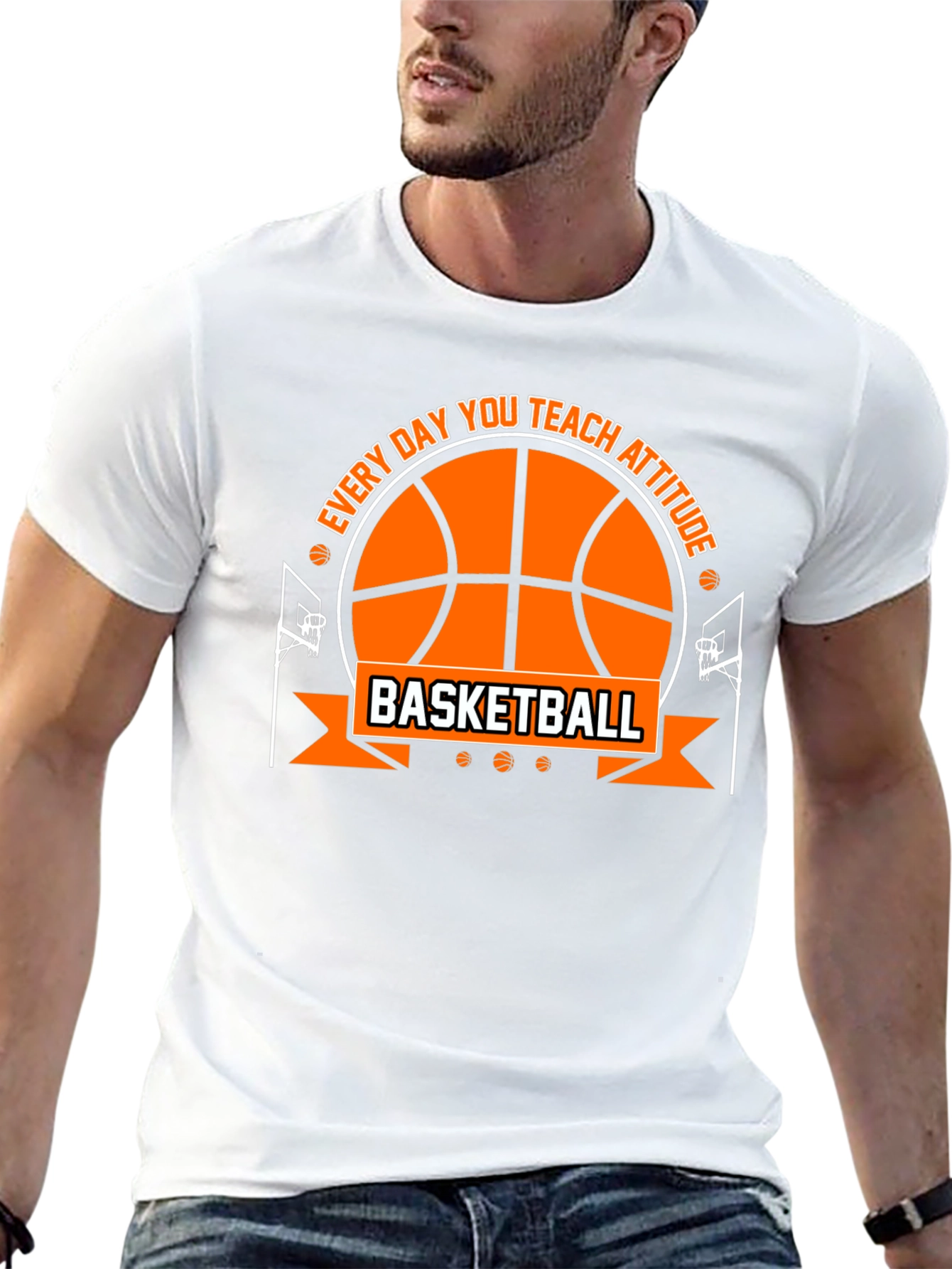 Basketball Attitude Graphic T-Shirt