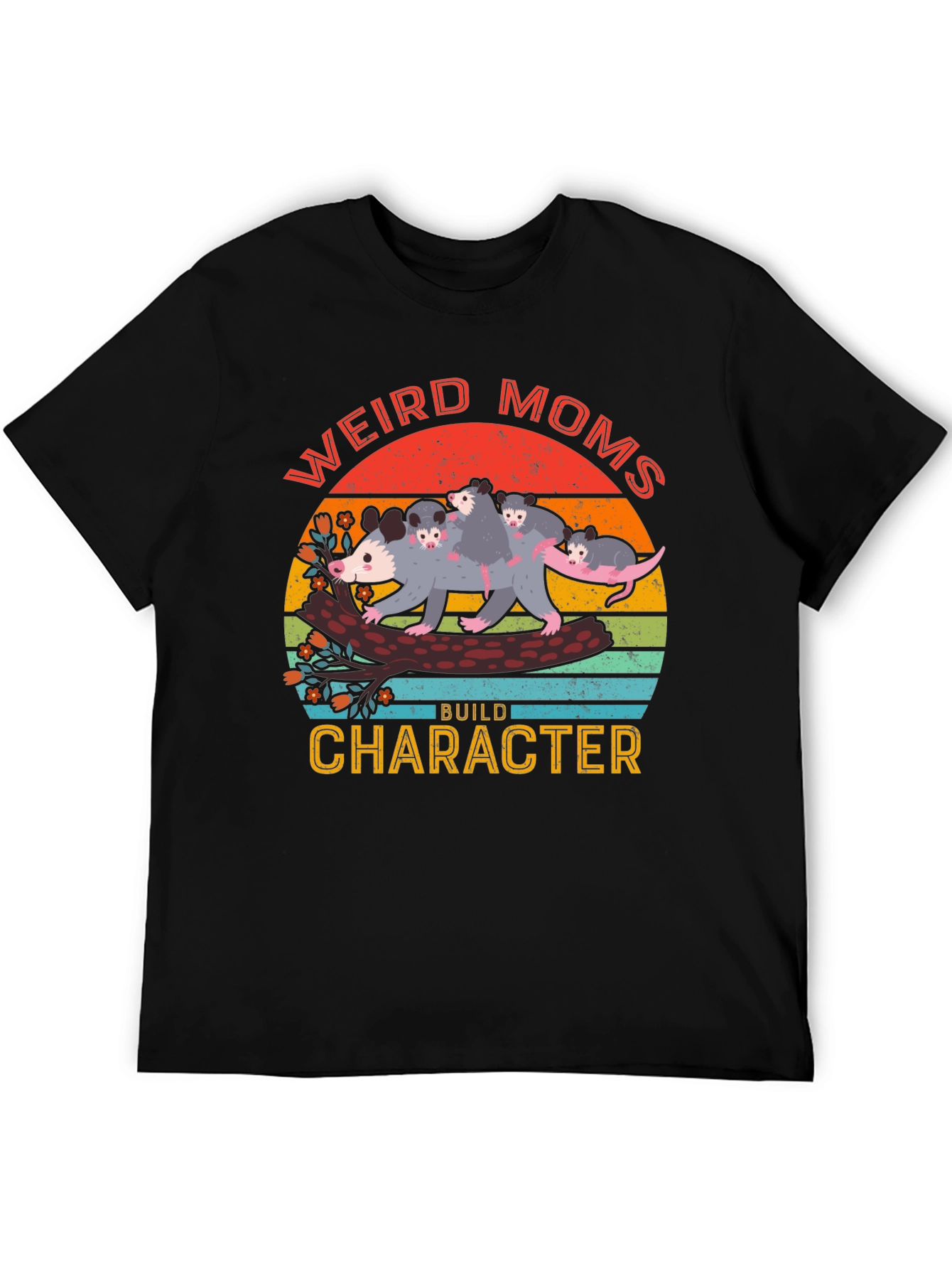 Weird Moms Build Character Opossum Graphic Tee