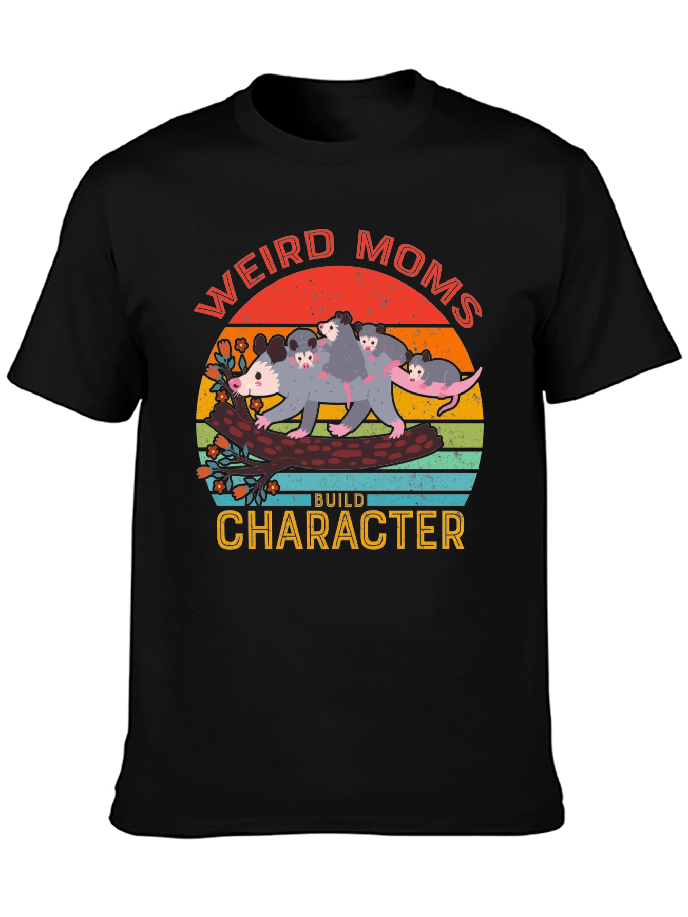 Weird Moms Build Character Opossum Graphic Tee