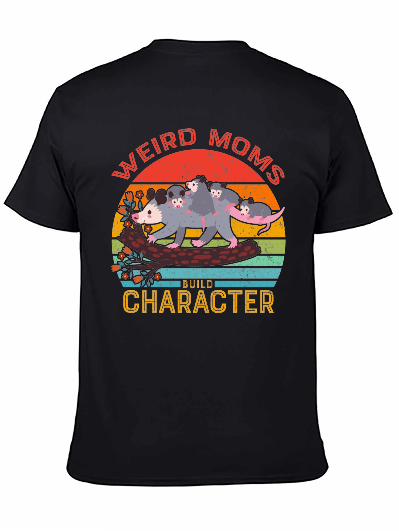 Weird Moms Build Character Opossum Graphic Tee