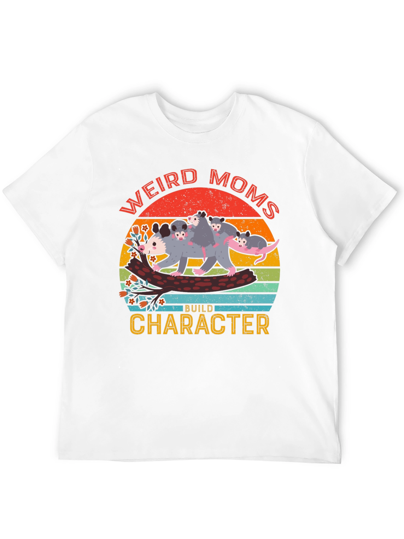Weird Moms Build Character Opossum Graphic Tee