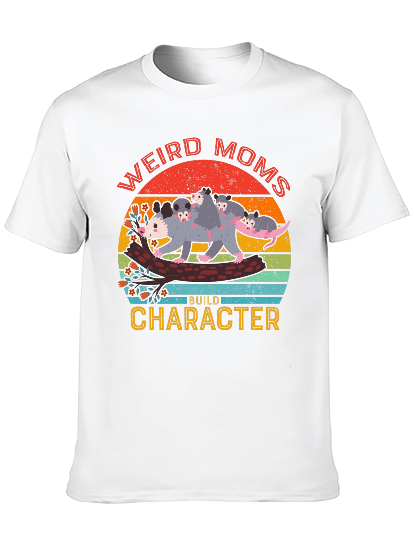 Weird Moms Build Character Opossum Graphic Tee