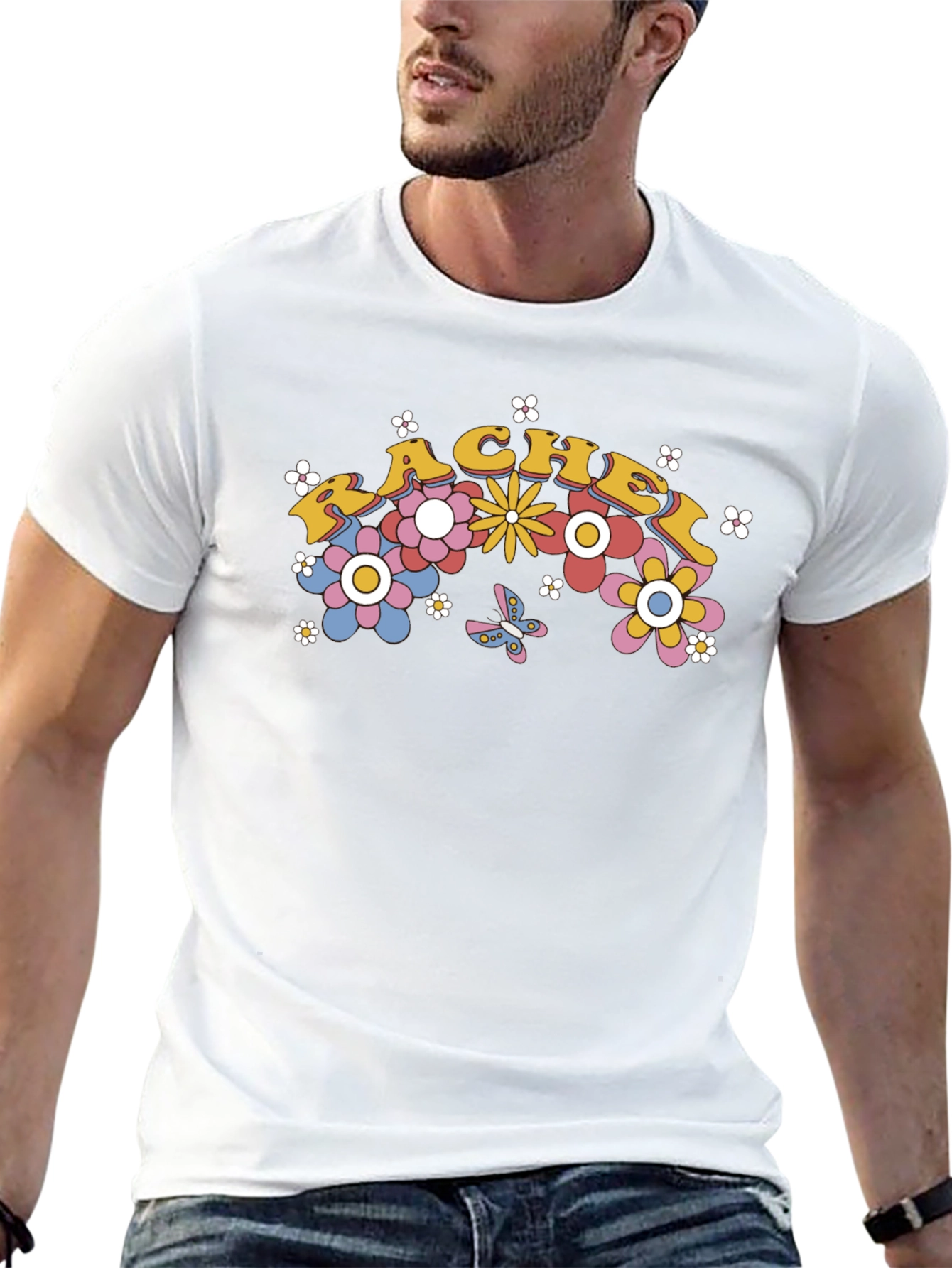 Rachel Floral Retro Black T-Shirt