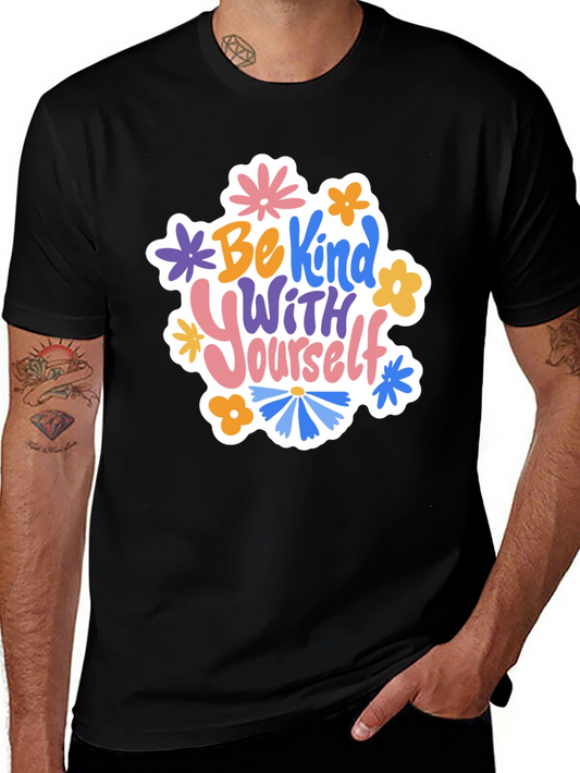 Be Kind to Yourself Graphic Tee - Black Cotton Comfort
