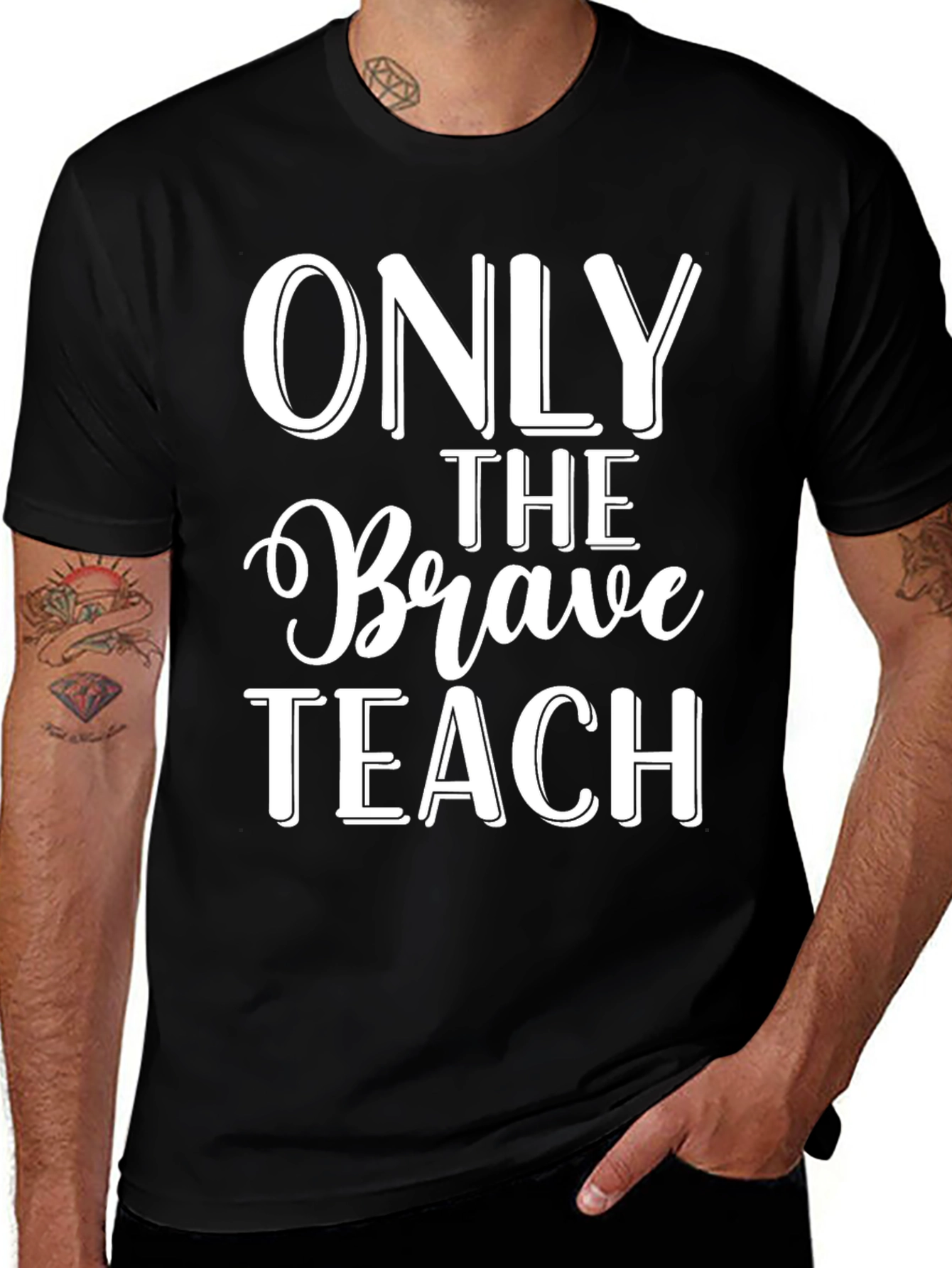 Only The Brave Teach T-Shirt - Black