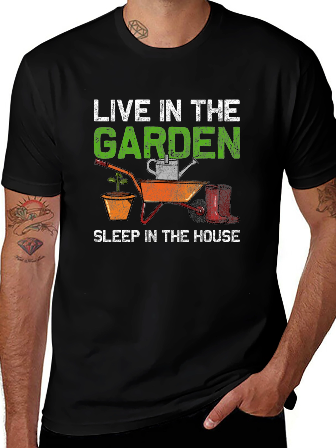 Gardener Humor T-Shirt - Live in the Garden