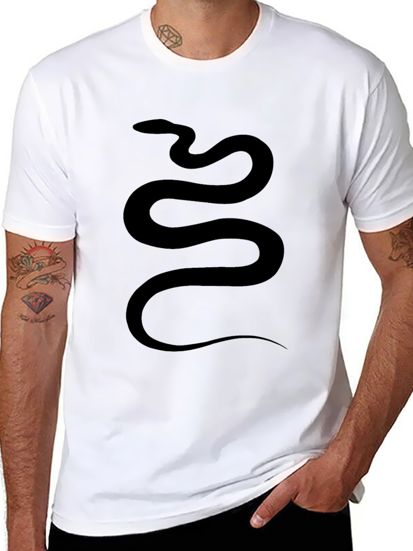Mens Black Snake Graphic Tee