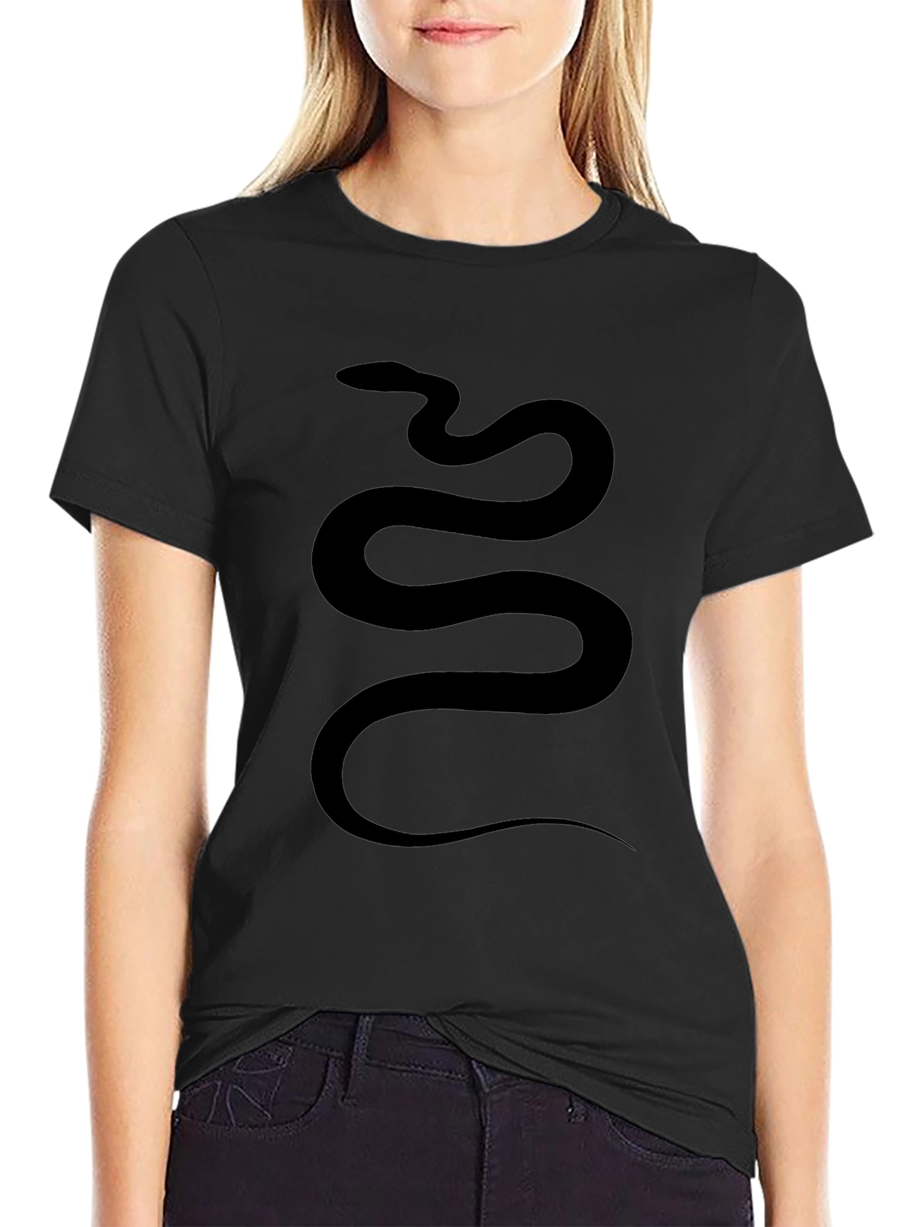 Mens Black Snake Graphic Tee