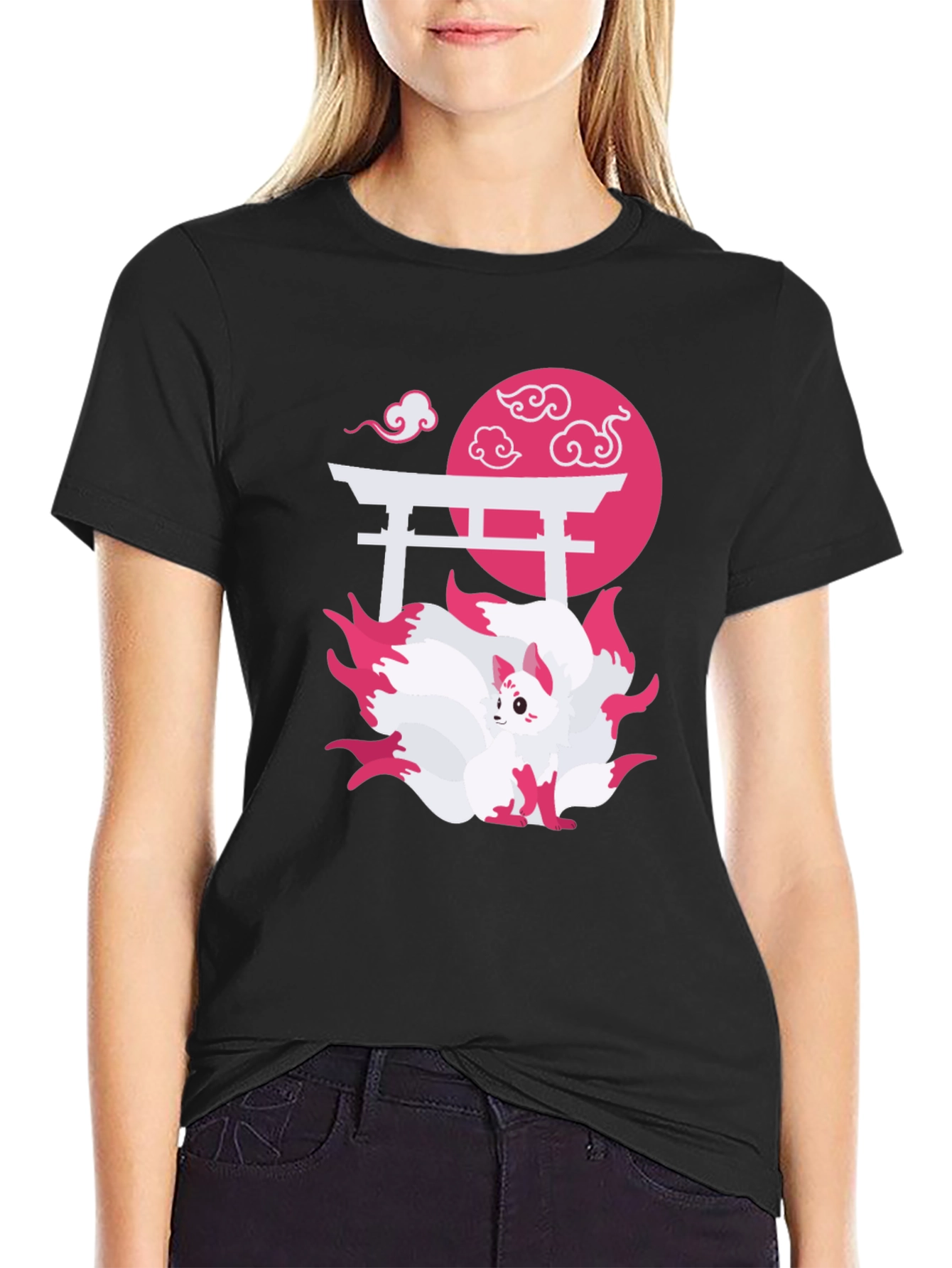 Nine-Tailed Fox Graphic Tee - Japanese Anime Shirt