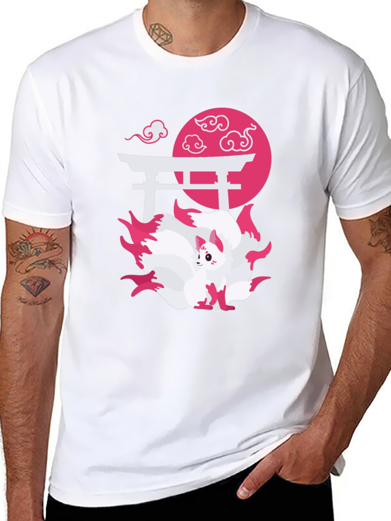 Nine-Tailed Fox Graphic Tee - Japanese Anime Shirt
