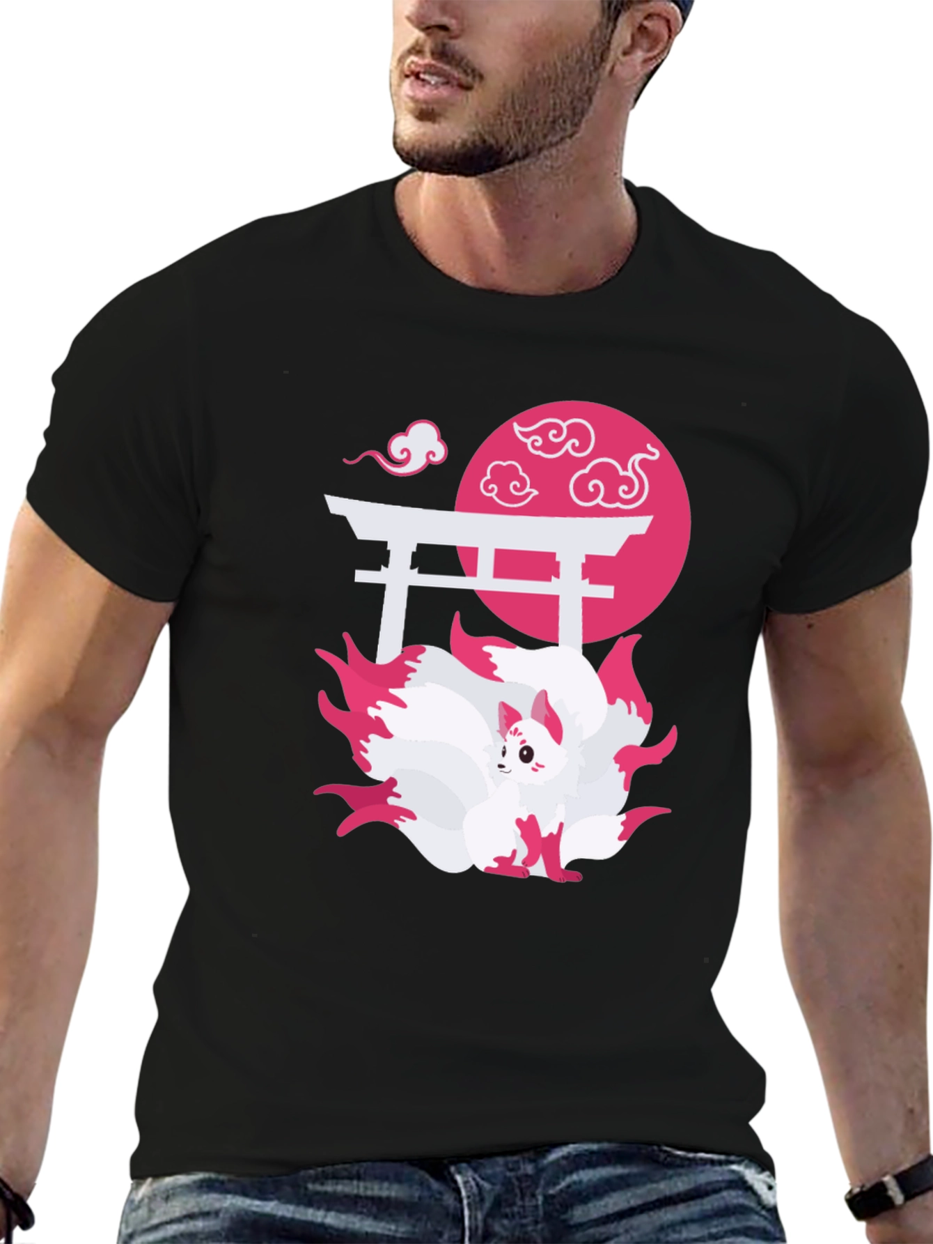 Nine-Tailed Fox Graphic Tee - Japanese Anime Shirt