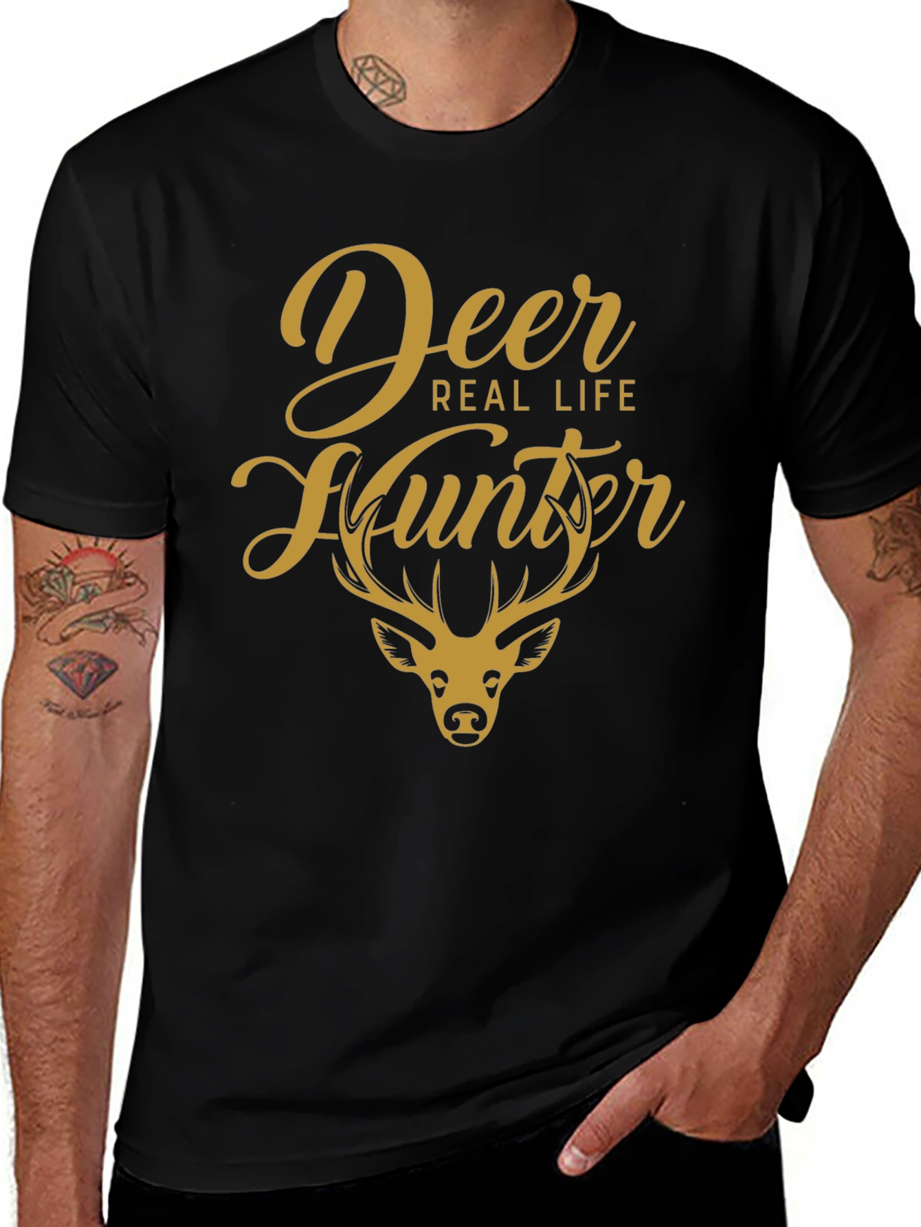 Deer Real Life Hunter Graphic T-Shirt
