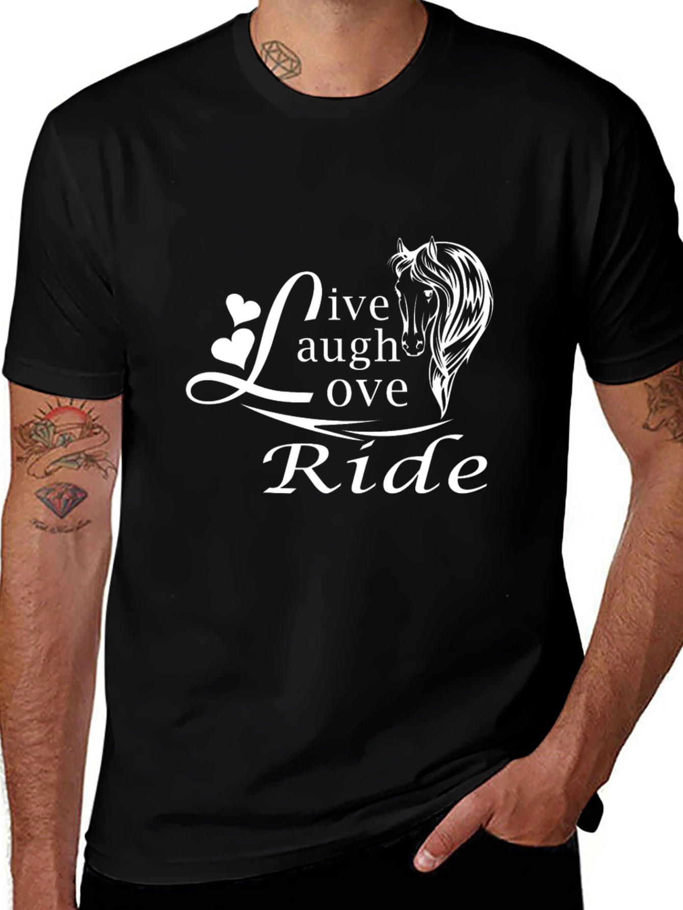 Live Laugh Love Ride Black T-Shirt