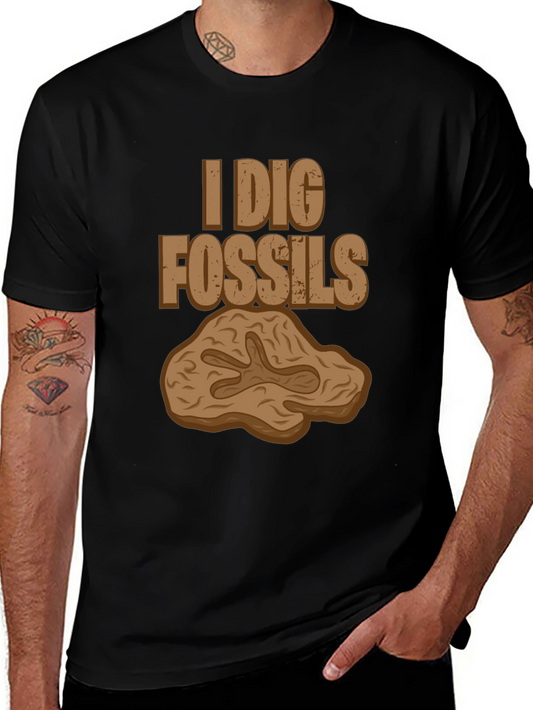 I Dig Fossils Graphic T-Shirt - Paleontology Tee