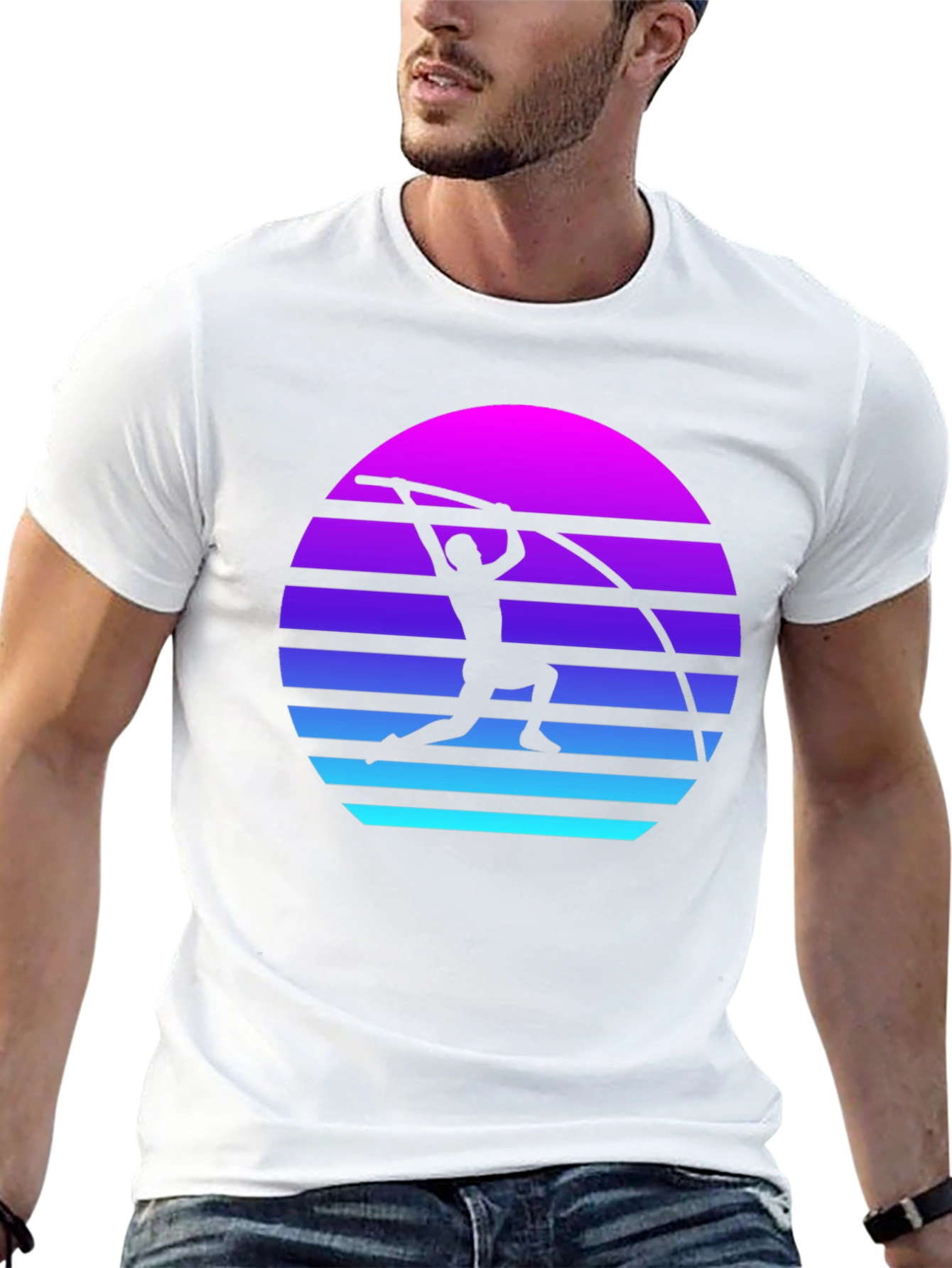 Retro Pole Vault Sunset Graphic Tee