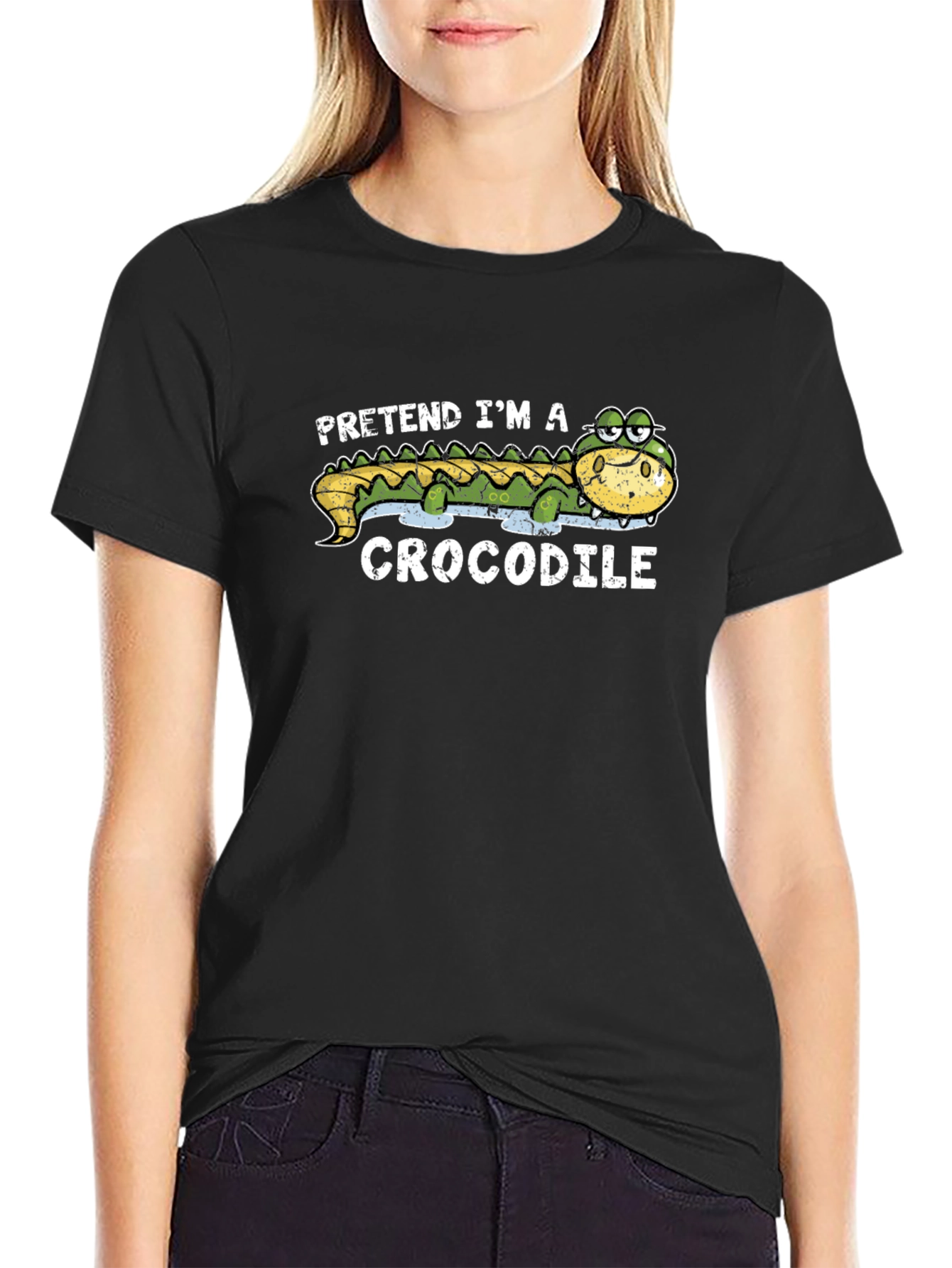 Pretend Im a Crocodile Funny Graphic T-Shirt