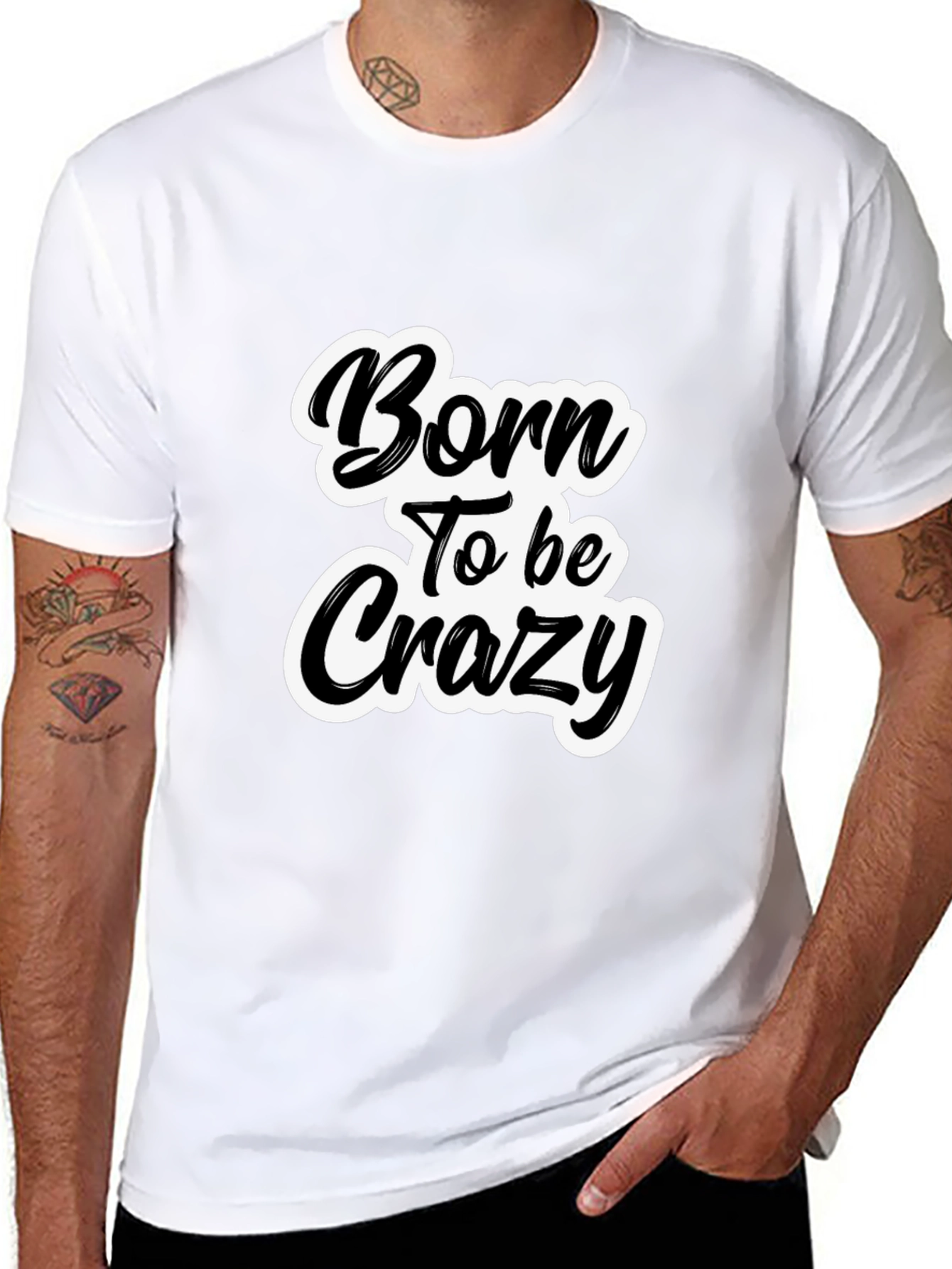 Born To Be Crazy Black Graphic Tee