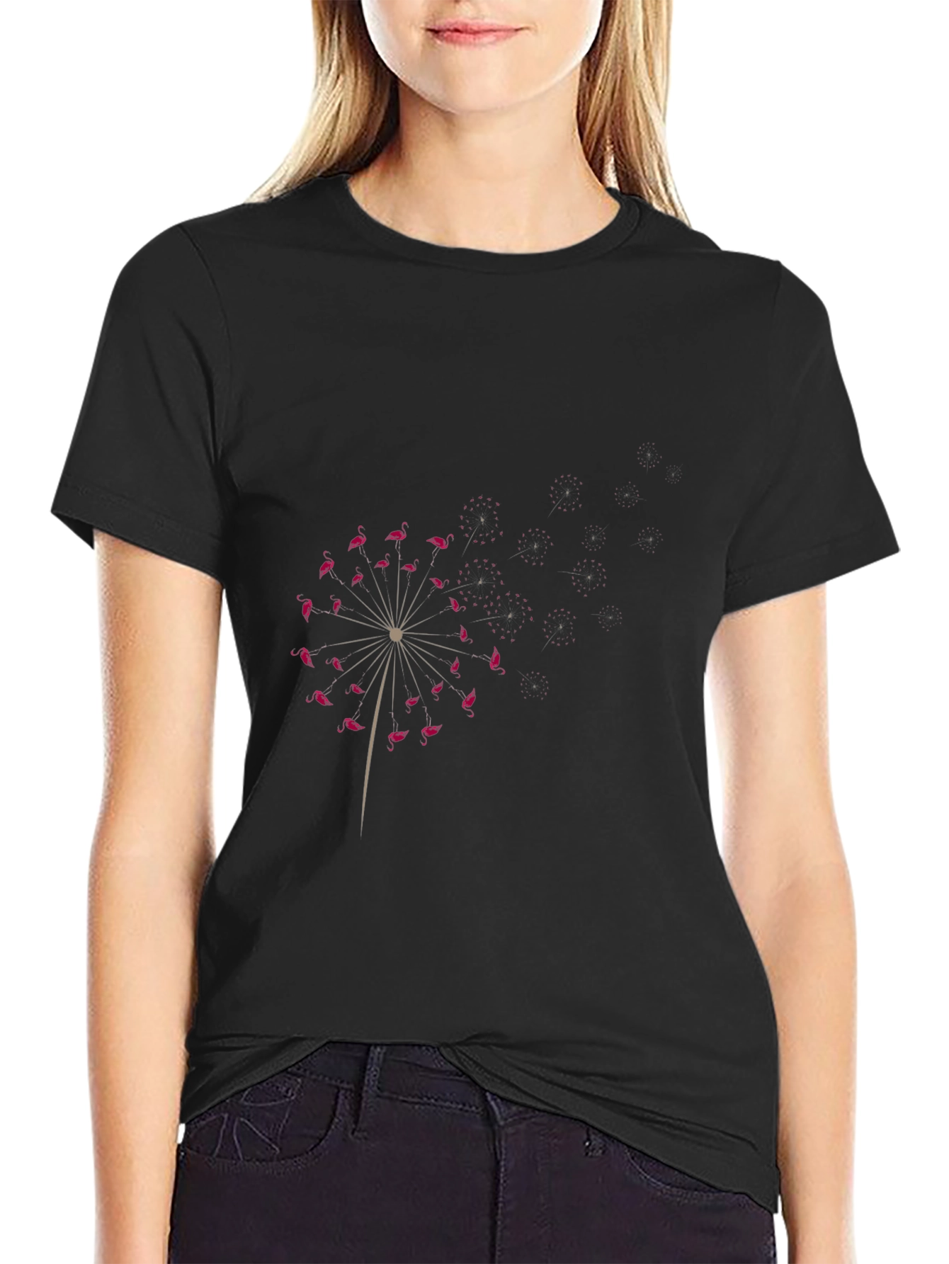 Flamingo Dandelion Graphic Tee