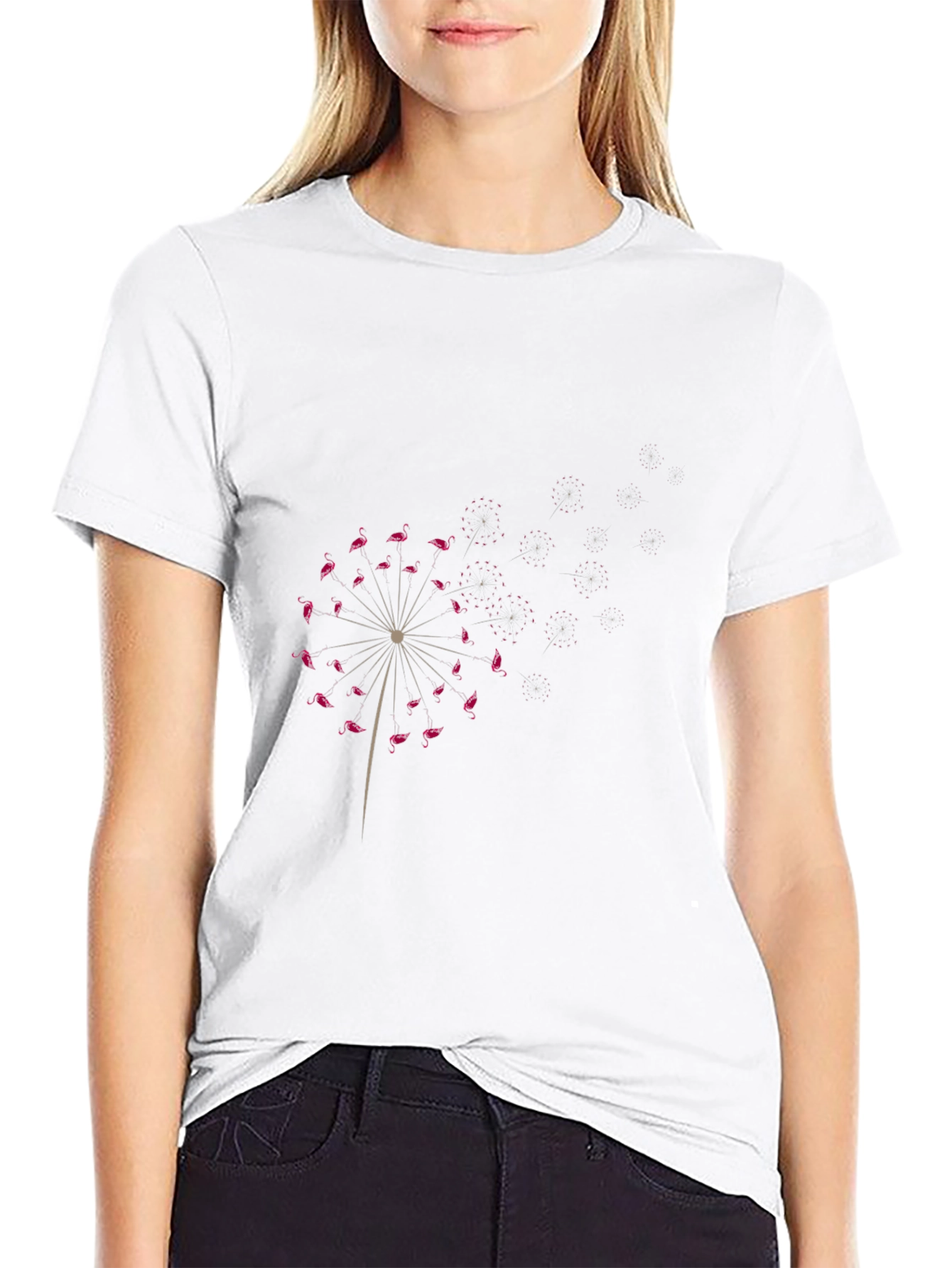 Flamingo Dandelion Graphic Tee