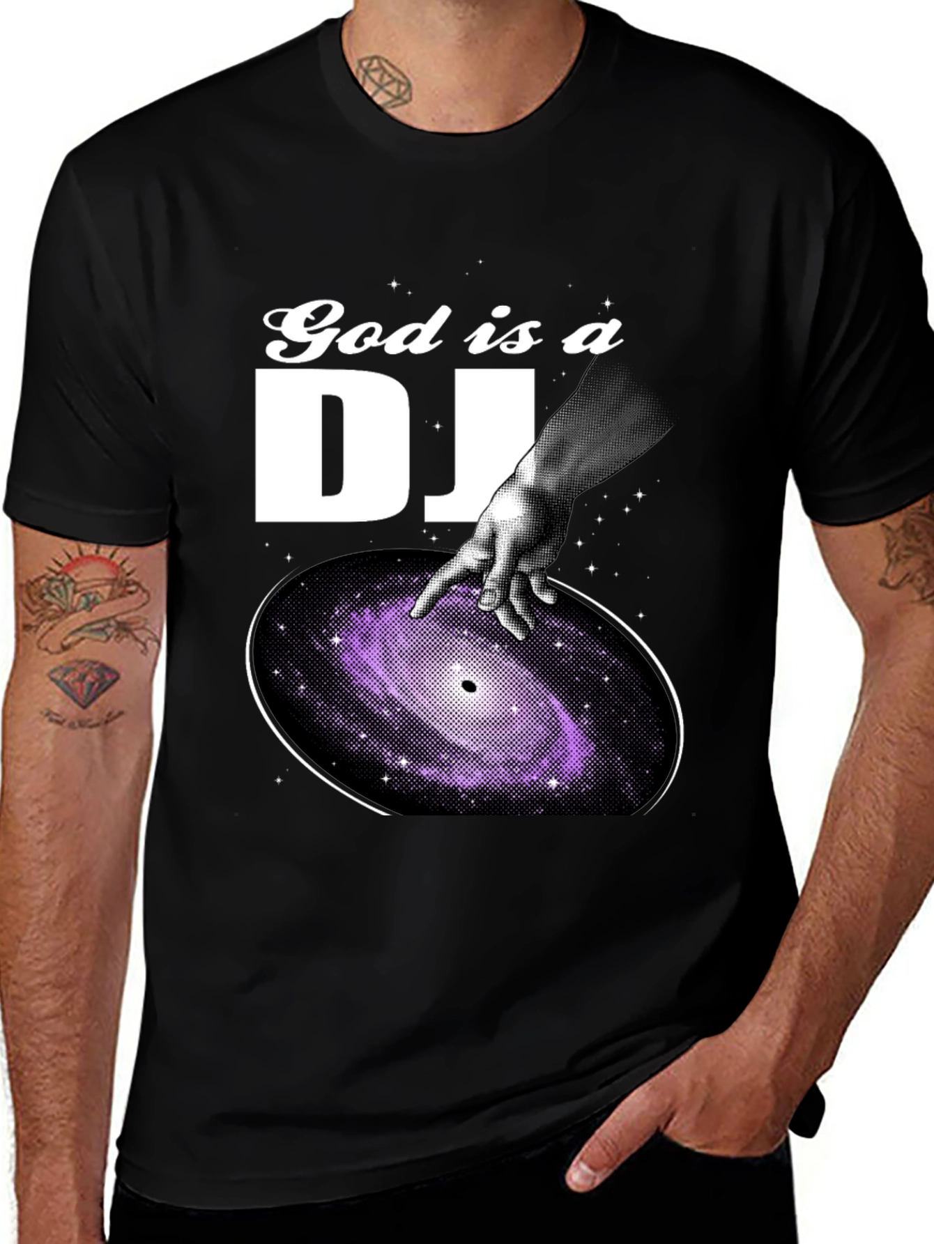 God is a DJ Graphic T-Shirt - Black