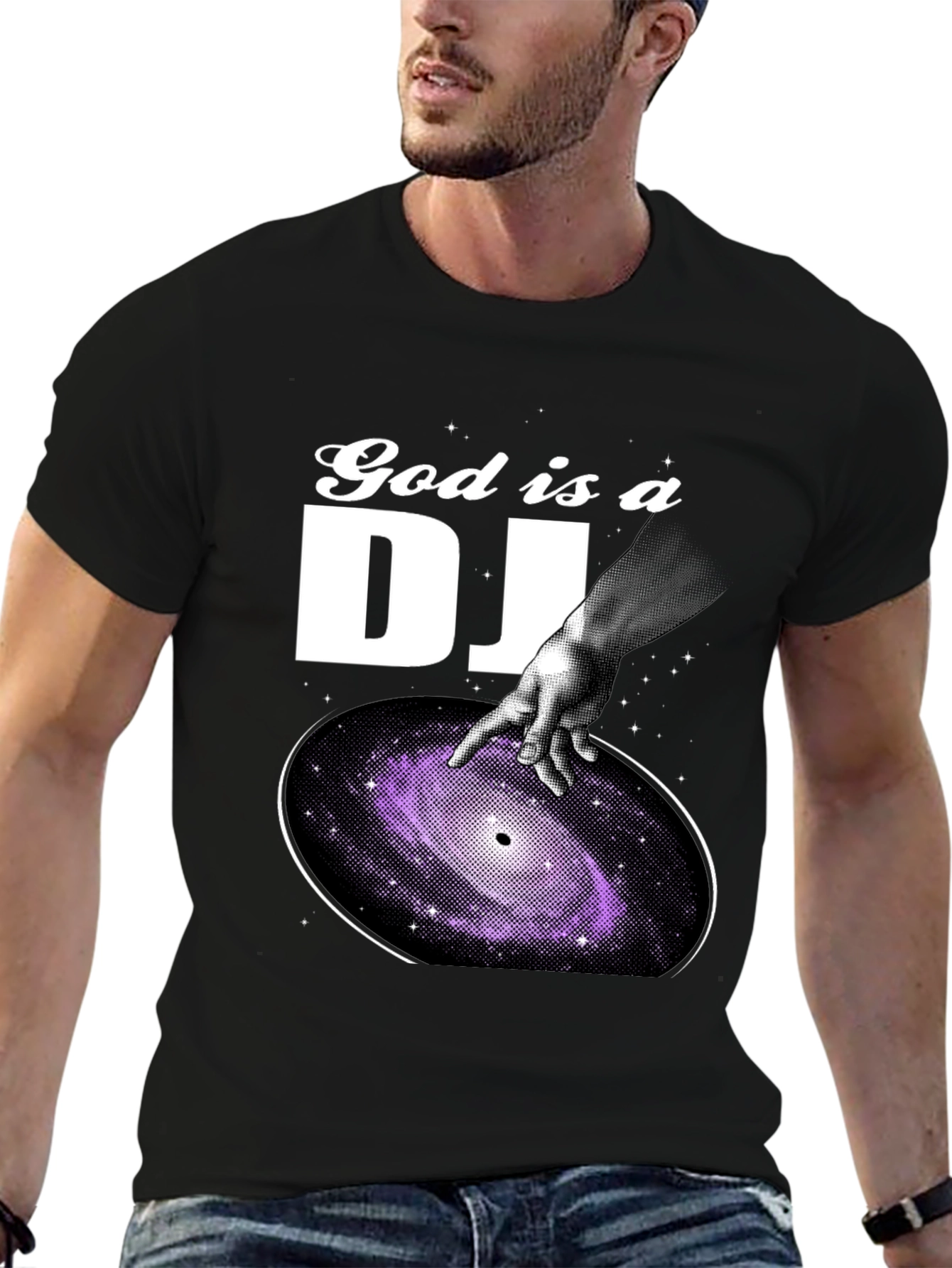 God is a DJ Graphic T-Shirt - Black