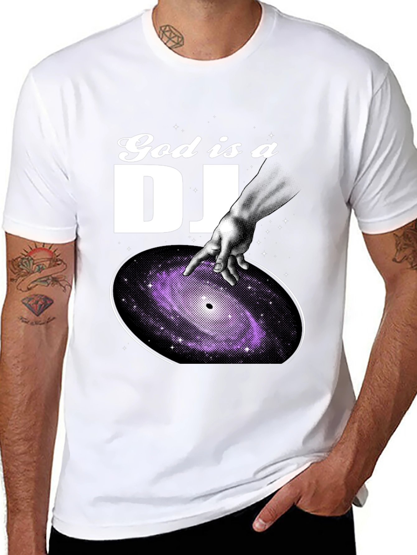 God is a DJ Graphic T-Shirt - Black