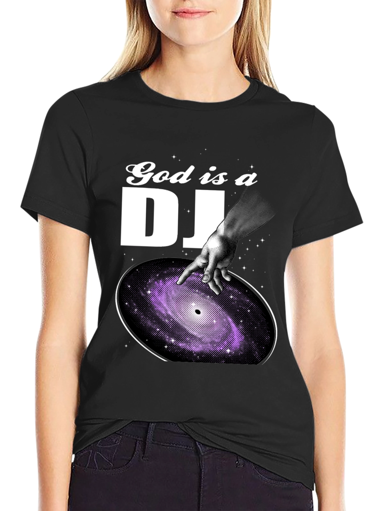 God is a DJ Graphic T-Shirt - Black