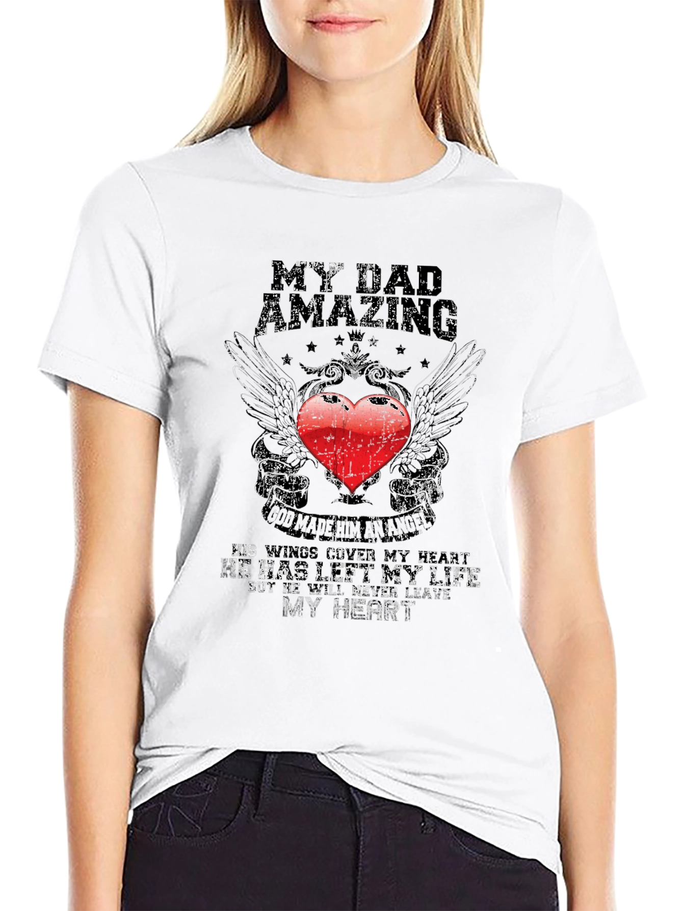 My Dad Amazing T-Shirt - Memorial Heart Design