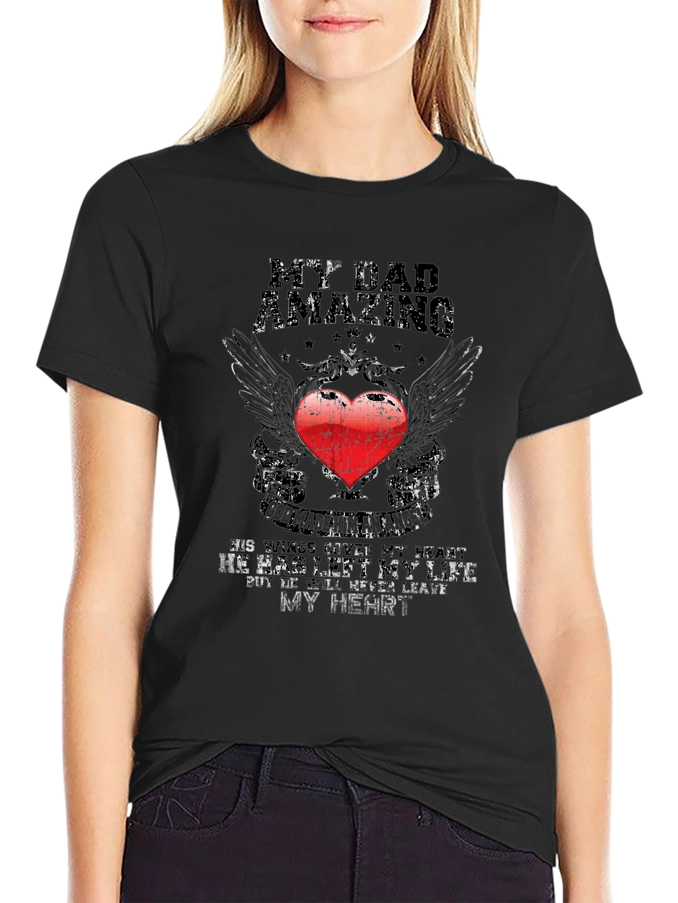 My Dad Amazing T-Shirt - Memorial Heart Design