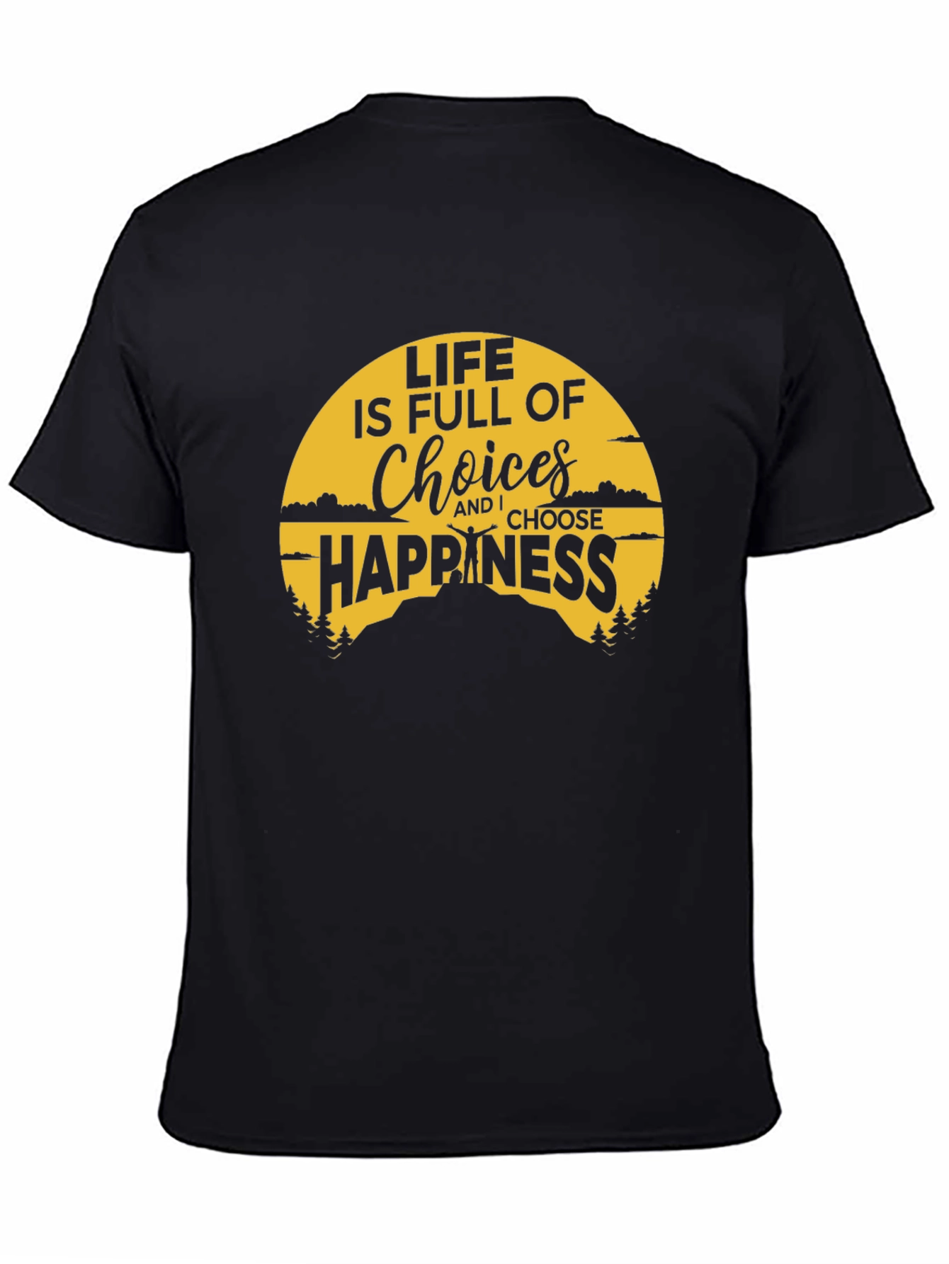 Life Choices Happiness Graphic Tee - Black