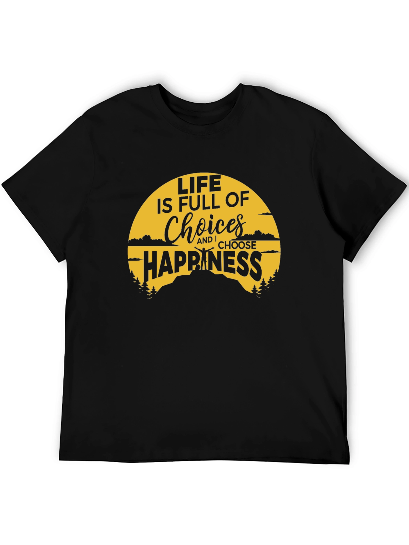 Life Choices Happiness Graphic Tee - Black